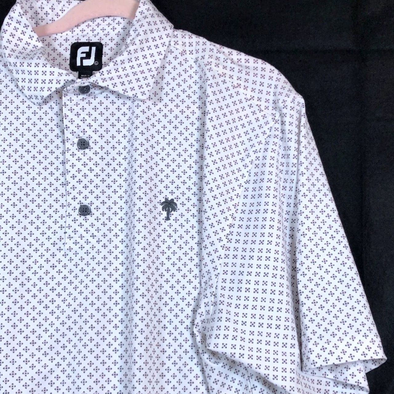 Footjoy FootJoy Mens Polo Shirt White Gray Pink Golf Quick Dry Stretch Large Size L Regular Short Sleeve Button Down Collar Mens Clothing Sports Polo Size US L / EU 52-54 / 3 - 5 Thumbnail