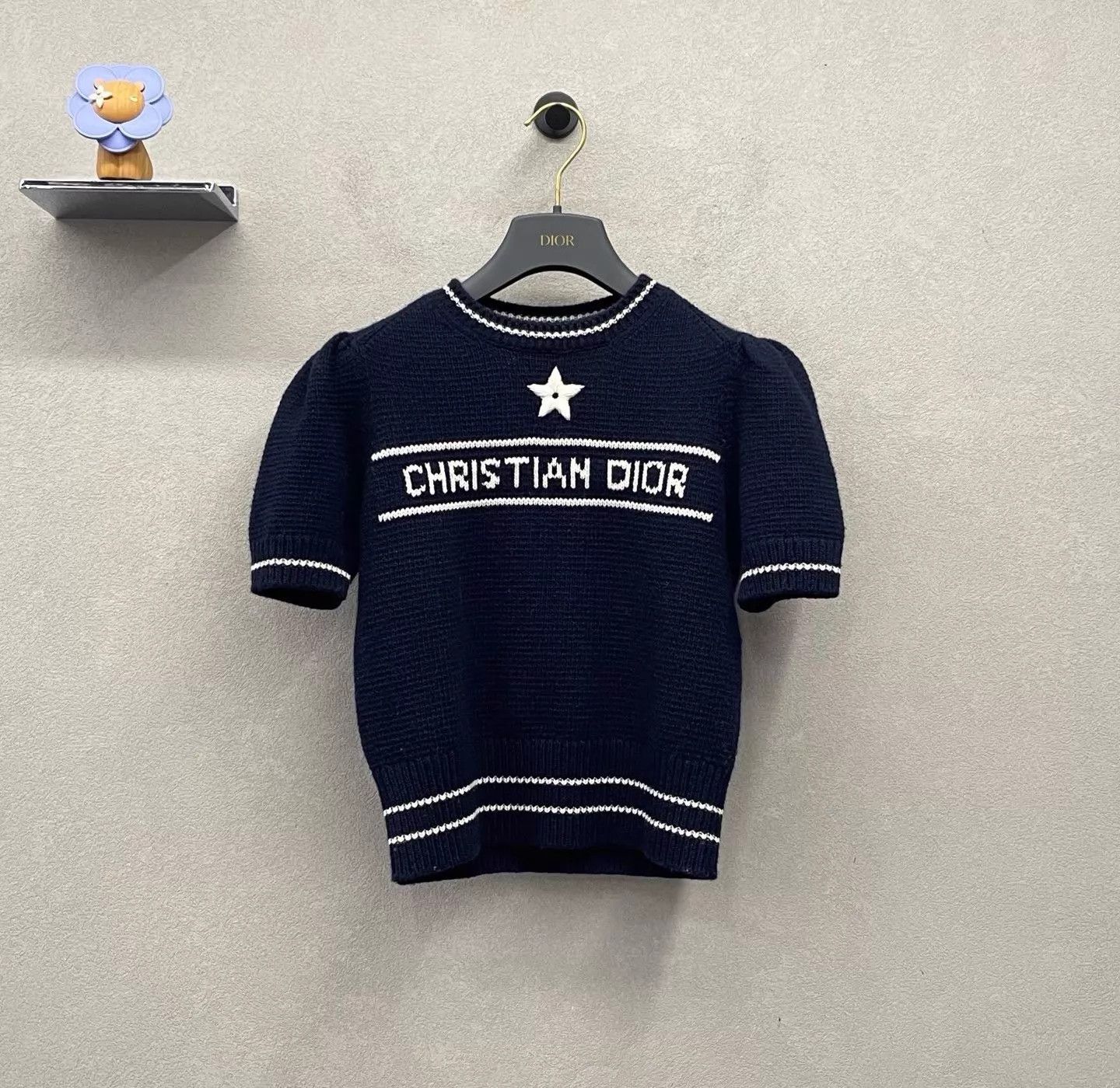 Dior Dior Star Motif Knit Crew Neck SS Navy Blue Jisoo Size XS / US 0-2 / IT 36-38 - 1 Thumbnail
