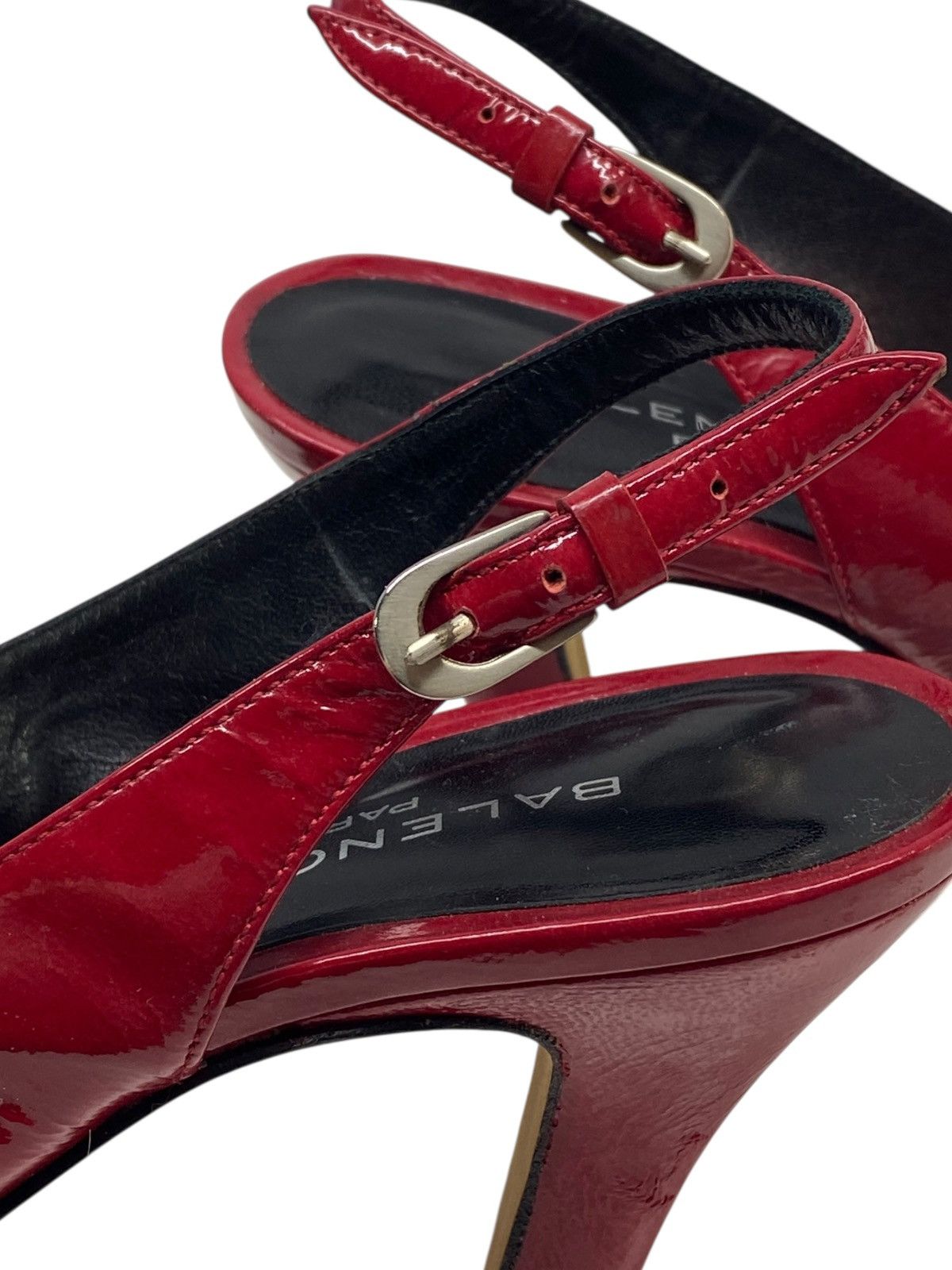 Balenciaga 🔥 BALENCIAGA RED HEELS Y2K CUTOUT SLINGBACK DIVA ENERGY Size US 4 / IT 34 - 15 Thumbnail