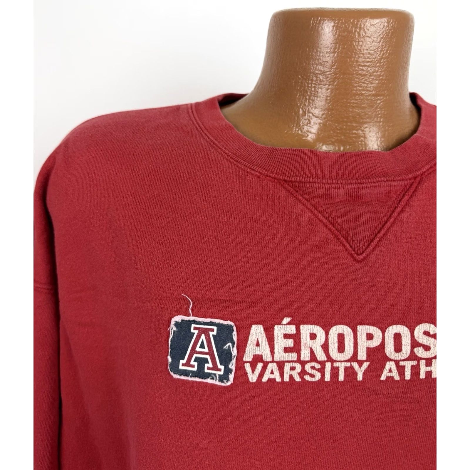 Aeropostale VINTAGE Aeropostale Sweatshirt Mens XL Red 90s Logo Applique Boxy Fit Distressed Sweatshirt Regular Men XL Red 90s Grunge Retro Skater Size US XL / EU 56 / 4 - 3 Thumbnail