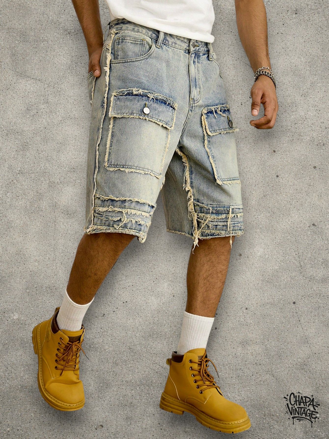 Japanese Brand Distressed cargo shorts Size US 32 / EU 48 - 3 Thumbnail