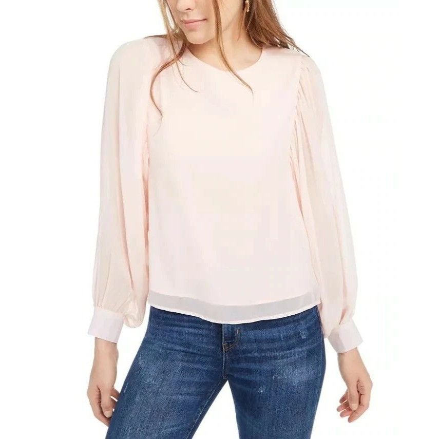 Other Q & A Volume Sleeve Blouse, Pale Pink, XS Size XS / US 0-2 / IT 36-38 - 2 Thumbnail