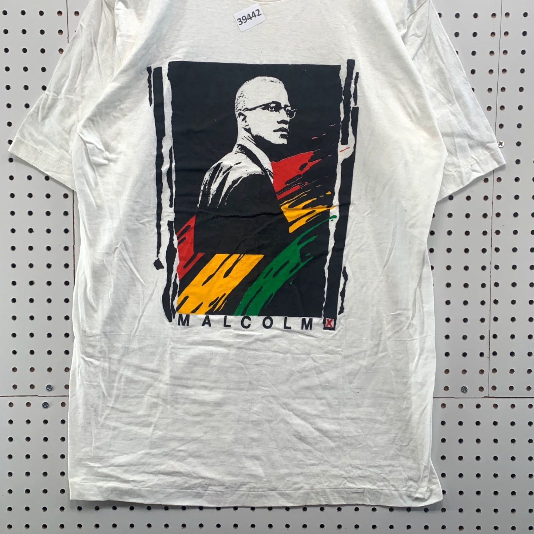 Vintage VINTAGE Malcolm X Shirt Mens XL White Cotton 1990s Graphic Print T-Shirt 90s Short Sleeve Mens X-Large Size US XL / EU 56 / 4 - 4 Thumbnail