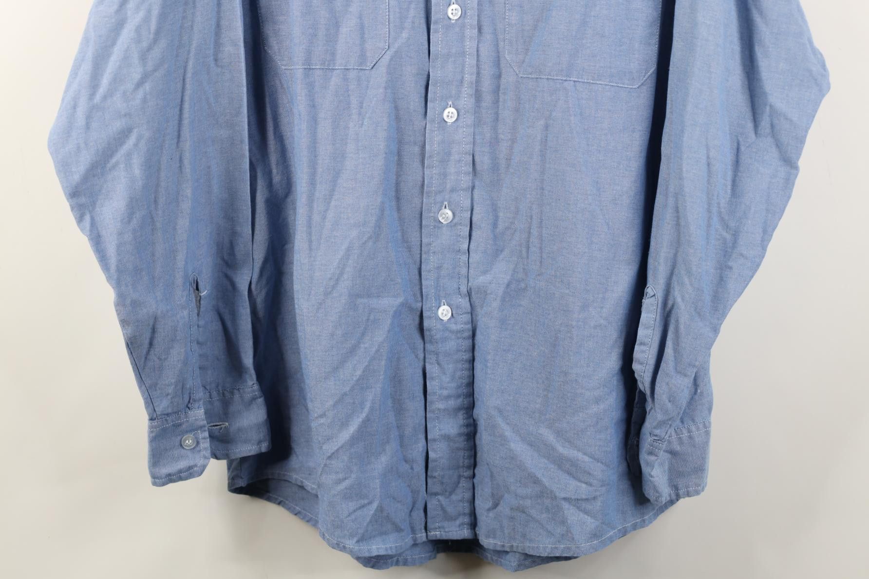 Vintage Vintage 90s Streetwear Workwear Collared Button Shirt Blue Size US XL / EU 56 / 4 - 3 Thumbnail