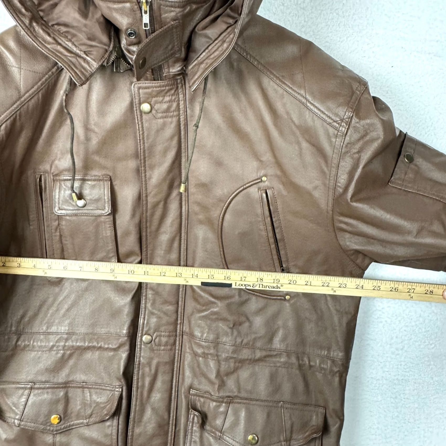 Vintage VINTAGE CONTEXT Men's Parka Coat Jacket Hooded Leather Brown 90s Heavy Long Zipper Mens M Brown 90s Theme Holiday Winter Fall Spring Regular Hooded Size US M / EU 48-50 / 2 - 4 Thumbnail