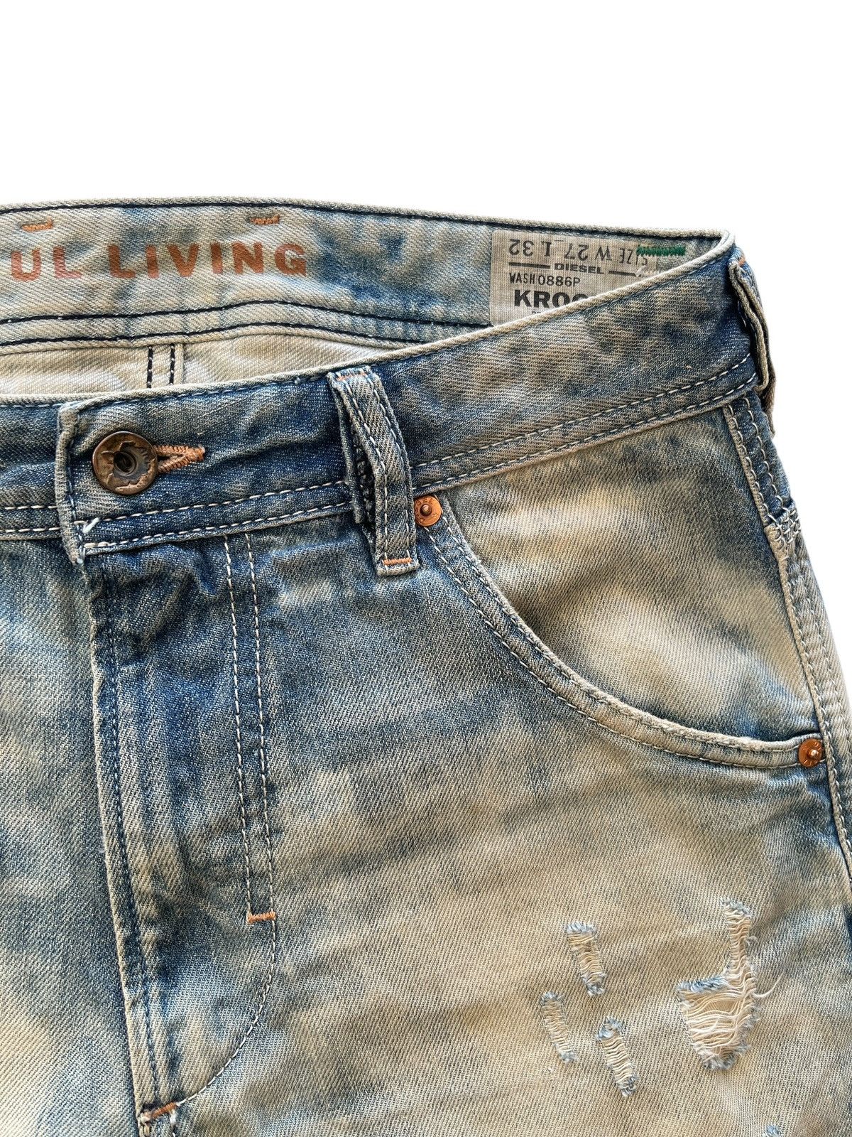 Diesel Diesel Krooley Regular Slim Carrot Distressed Denim Size US 29 - 8 Thumbnail