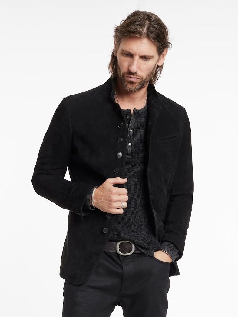 John Varvatos $2298 Woodward Multibutton Suede Jacket EU 52 USA 42 Size US L / EU 52-54 / 3 - 2 Thumbnail