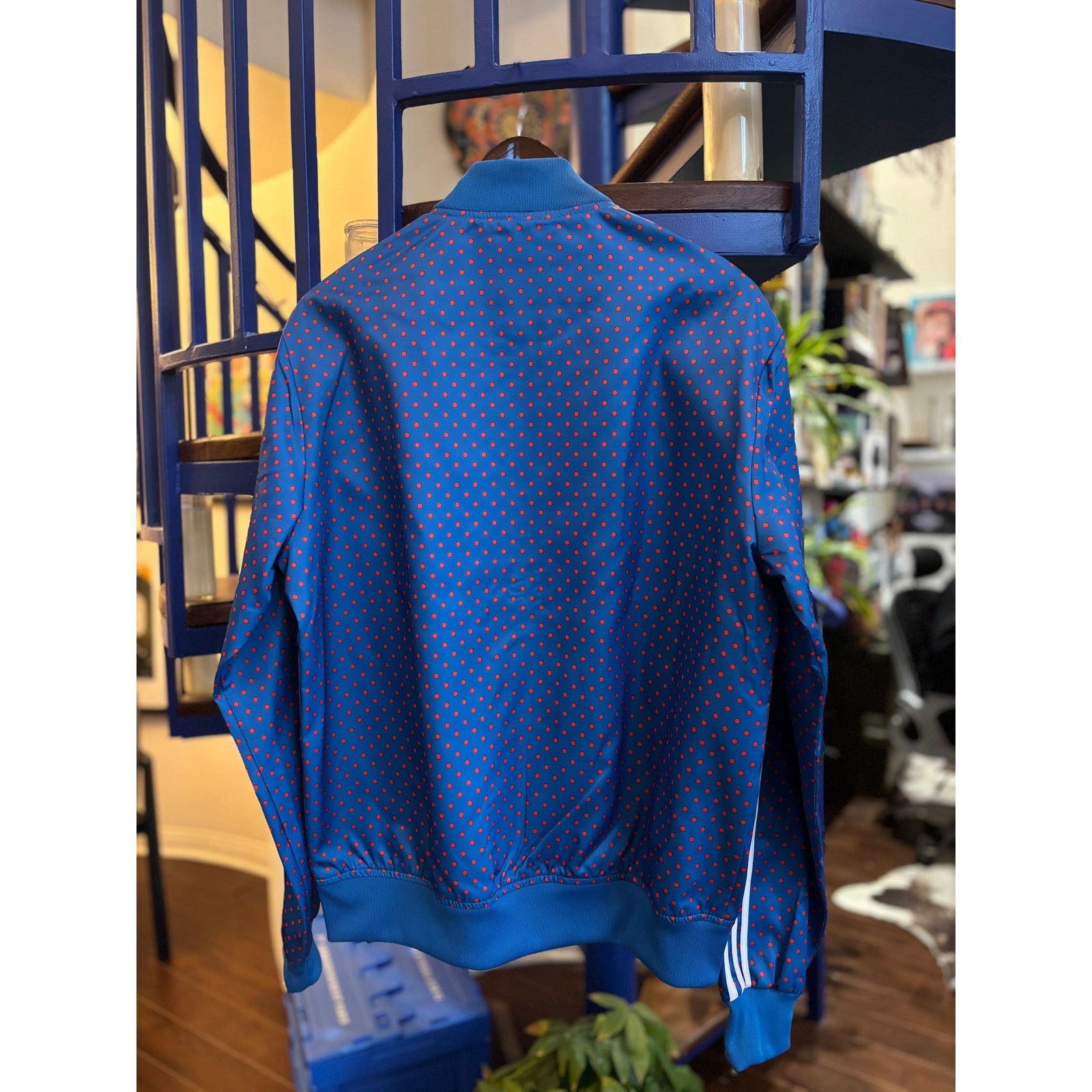 Adidas Adidas x Pharrell Williams Blue Polka Dot Track Jacket L NWT Size US L / EU 52-54 / 3 - 2 Thumbnail