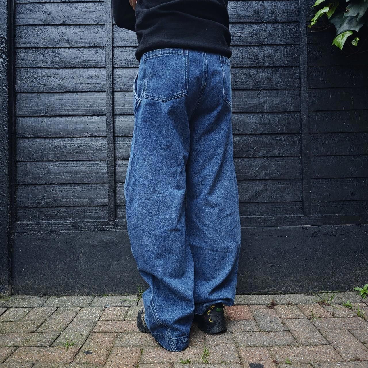 Other Blue Side Dart Wide Leg Curve Denim Size US 32 / EU 48 - 4 Thumbnail