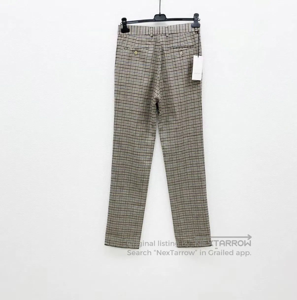 Gucci Beige Checkered Straight-Leg Pants Size 28. Size US 28 / EU 44 - 4 Thumbnail
