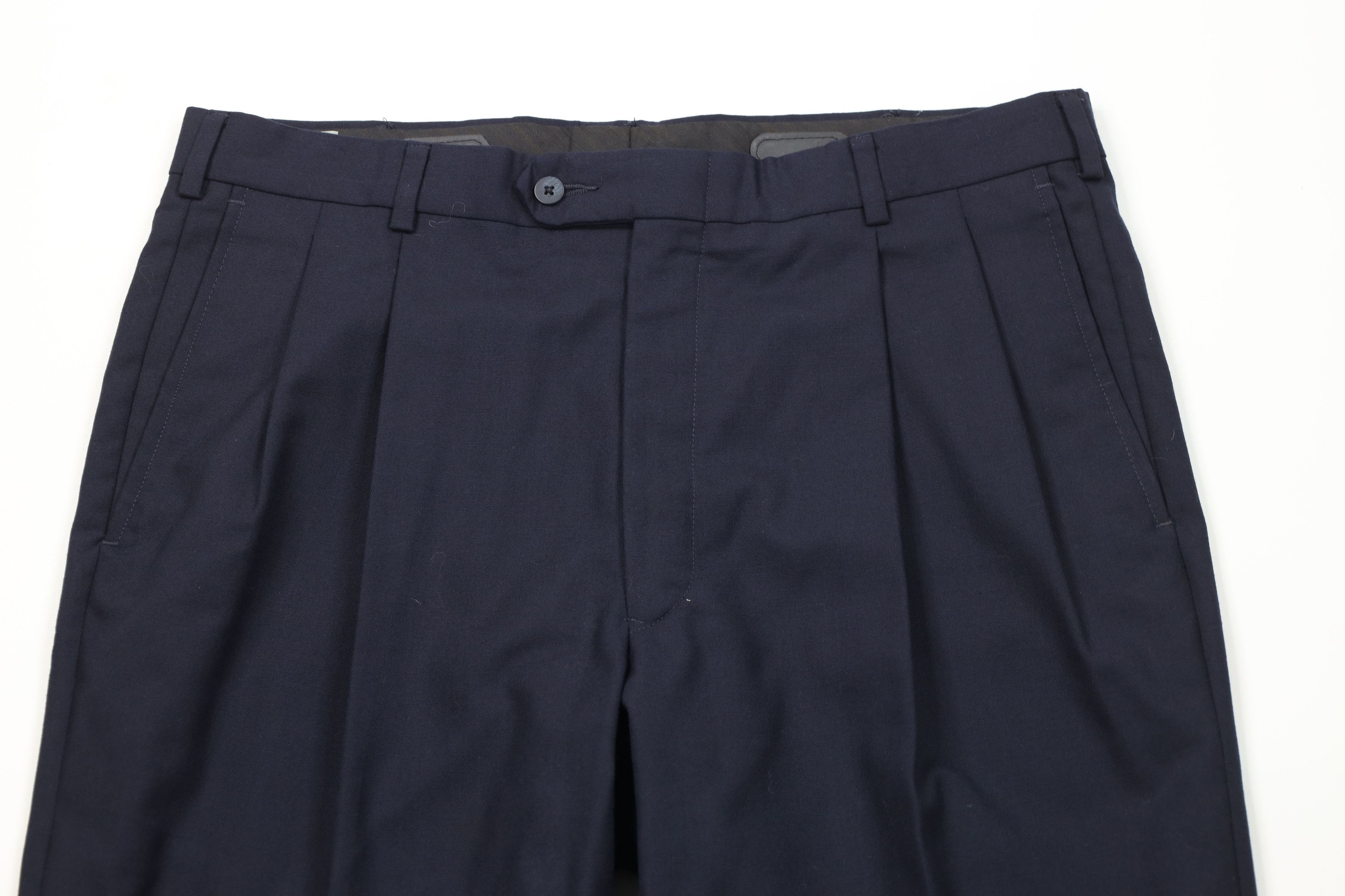 Vintage Vintage 70s Streetwear Wool Wide Leg Chino Pants Blue USA Size US 36 / EU 52 - 2 Thumbnail