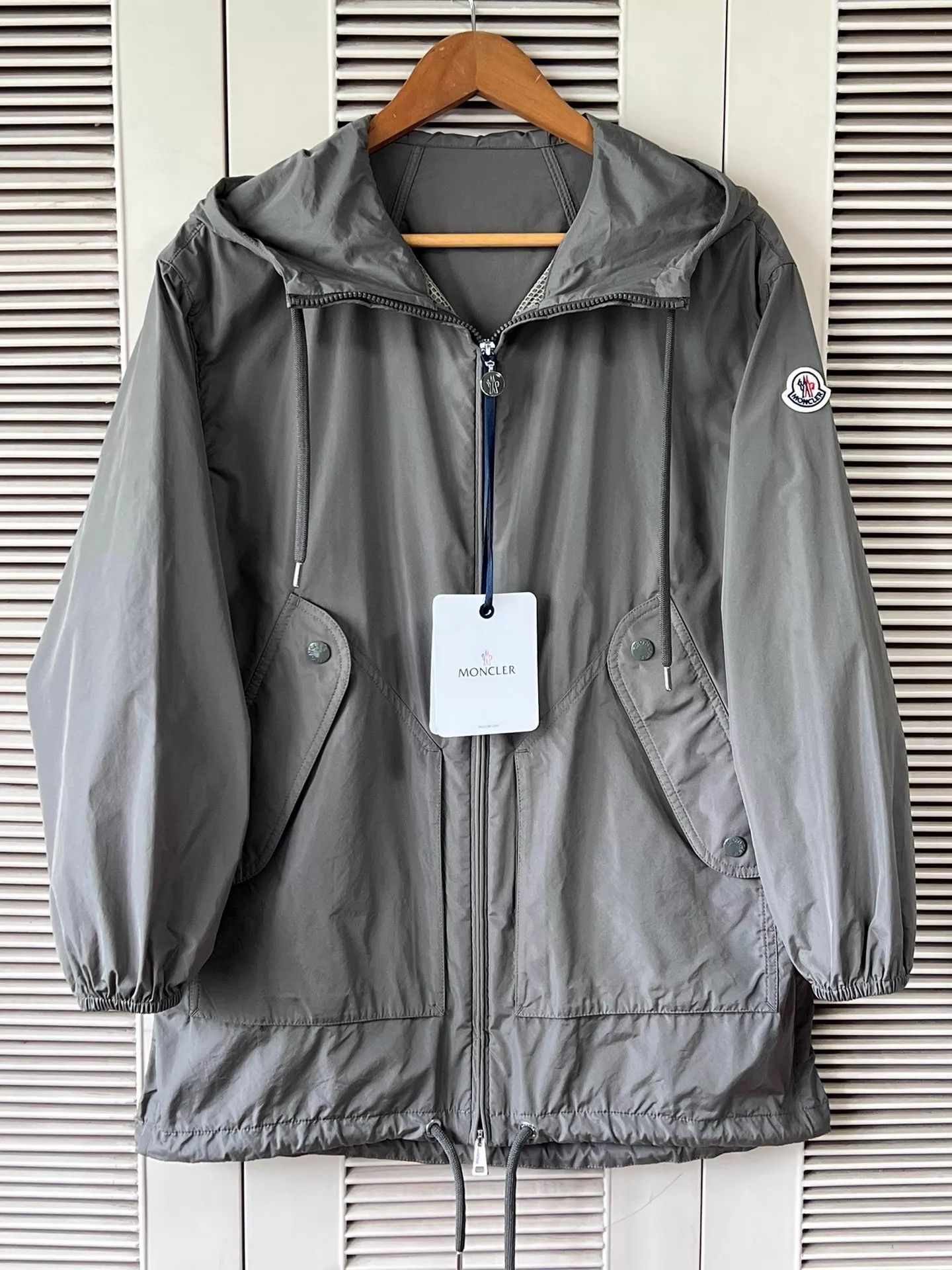 Moncler Moncler Mid-Length Hooded Nylon Coat (New, Unworn, Logo) Size XXS / US 00 / IT 34 - 1 Thumbnail