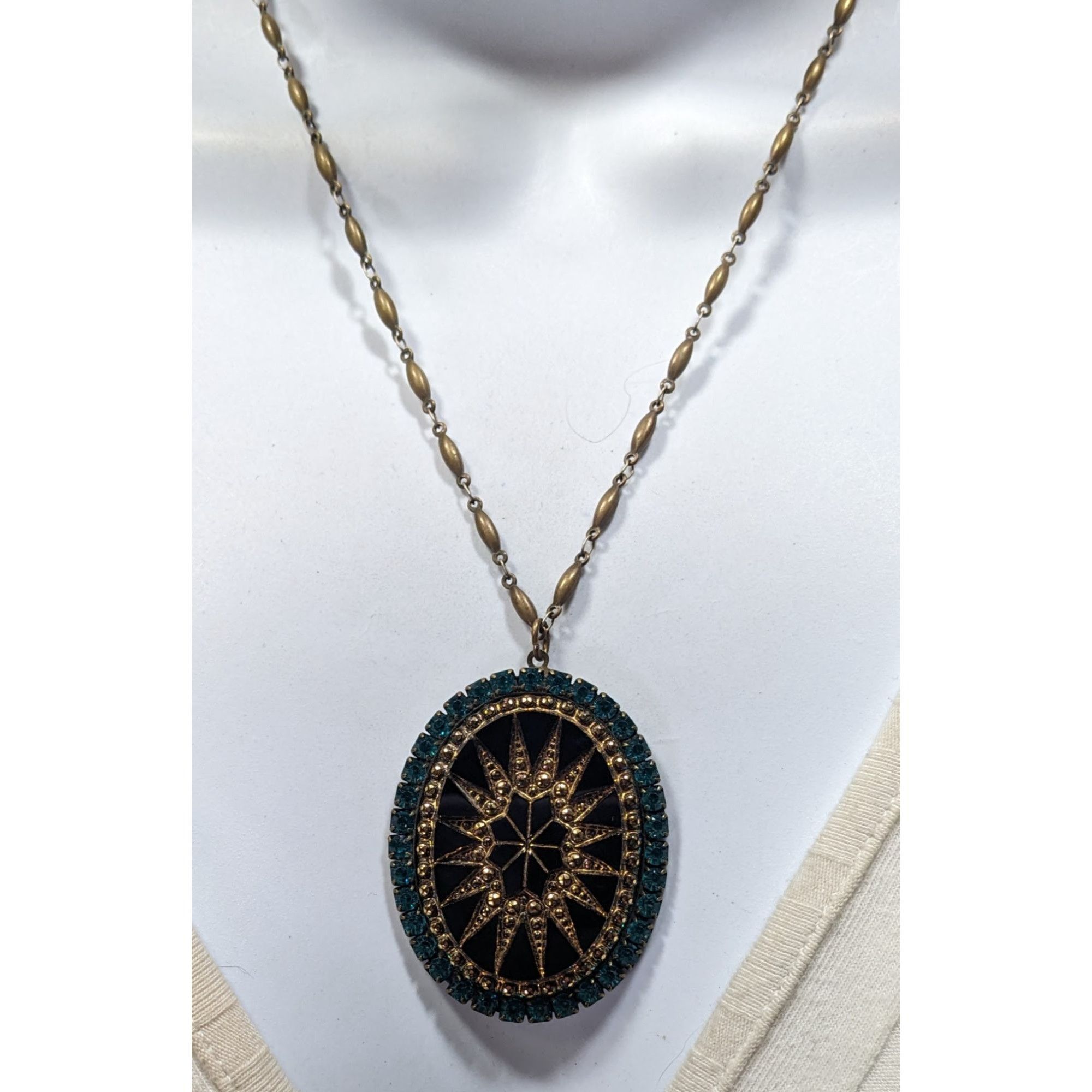 Other Vintage Liz Palacios Victorian Revival Black Gold And Blue S Size ONE SIZE - 5 Thumbnail