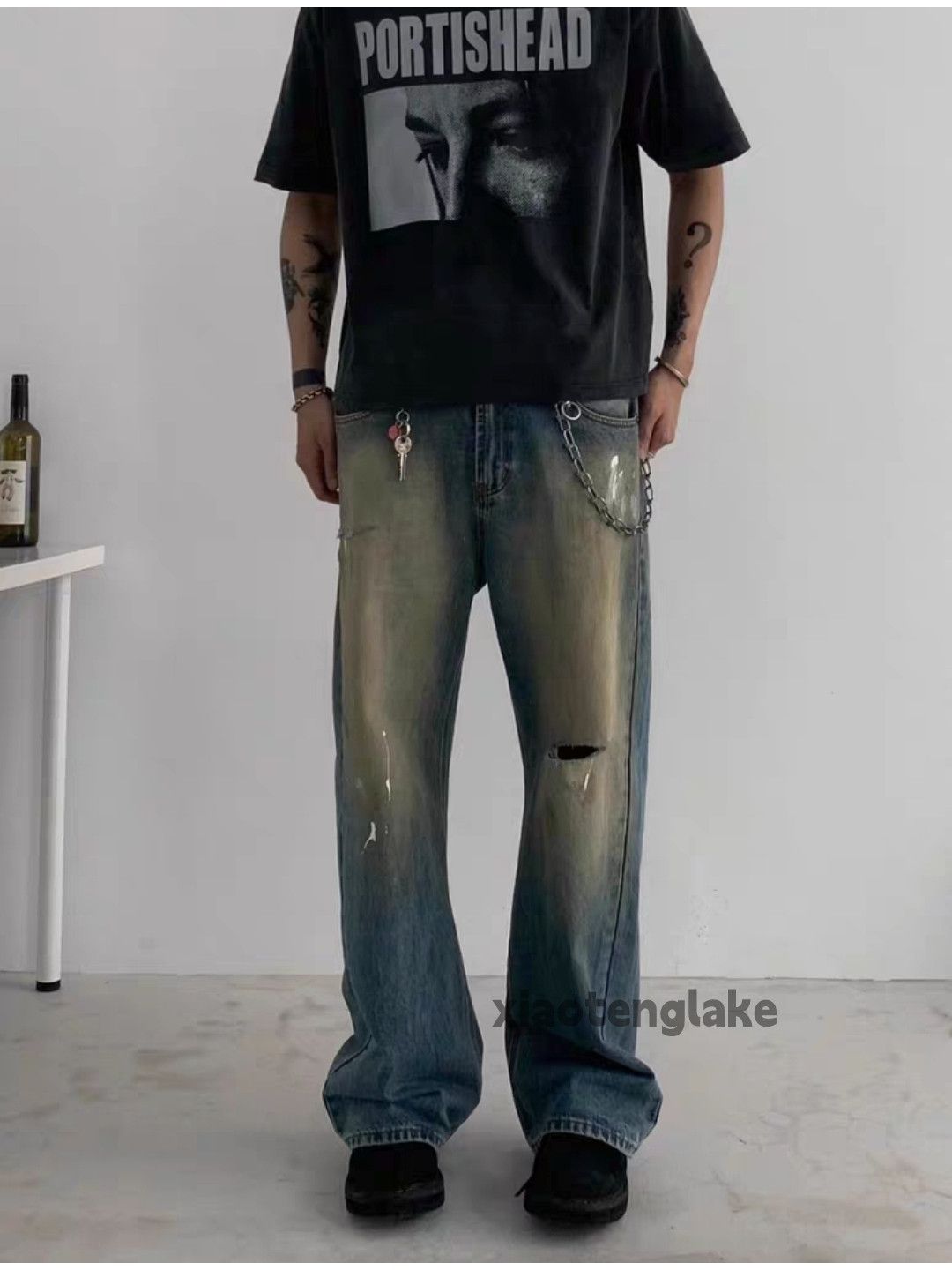 Jean × Vintage washed faded utility punk grunge rusty stain paint jeans Size US 32 / EU 48 - 5 Thumbnail