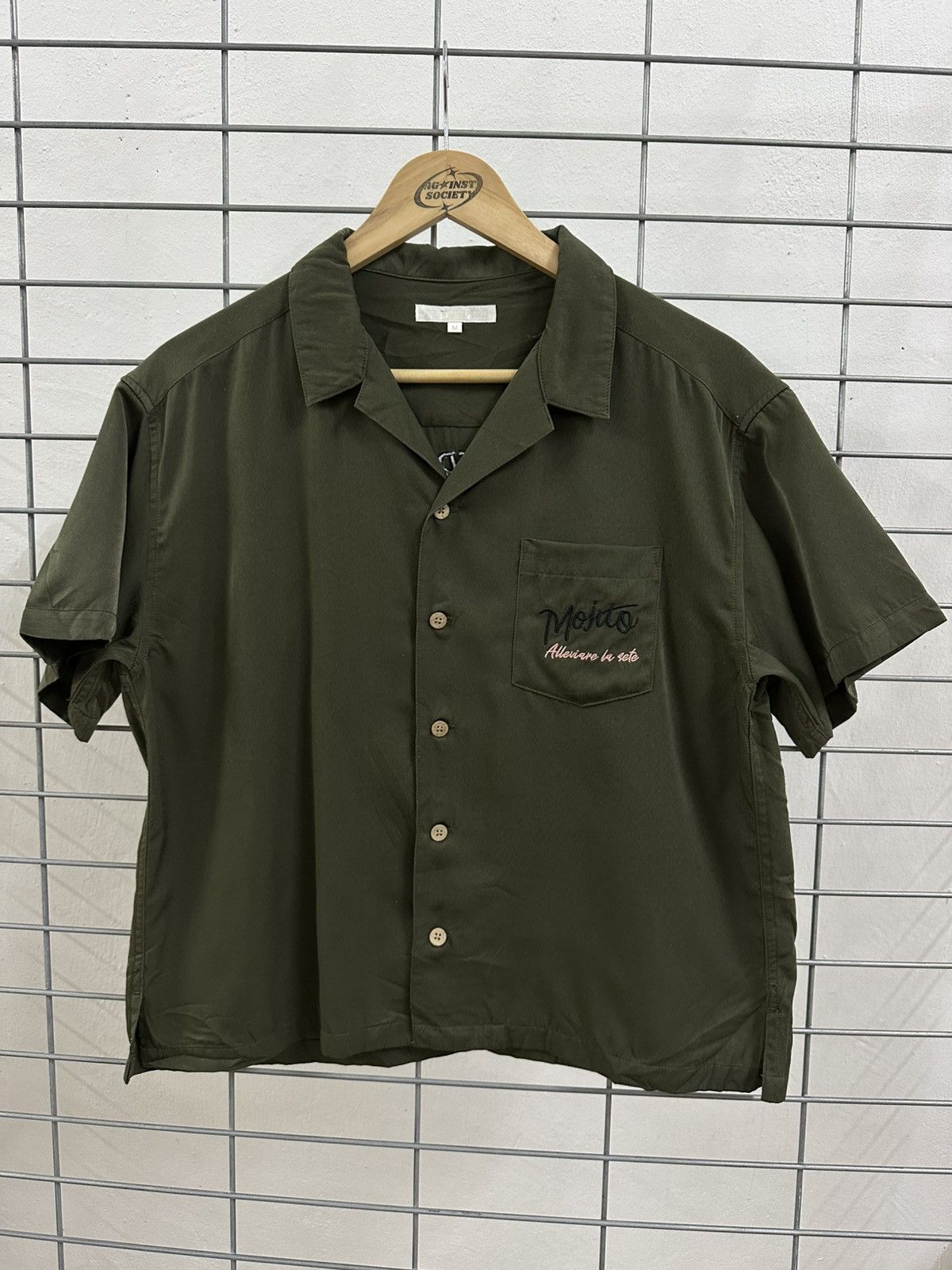 Japanese Brand Power To The People Sukajan Crop Top Open Collar Shirt Size M / US 6-8 / IT 42-44 - 1 Thumbnail
