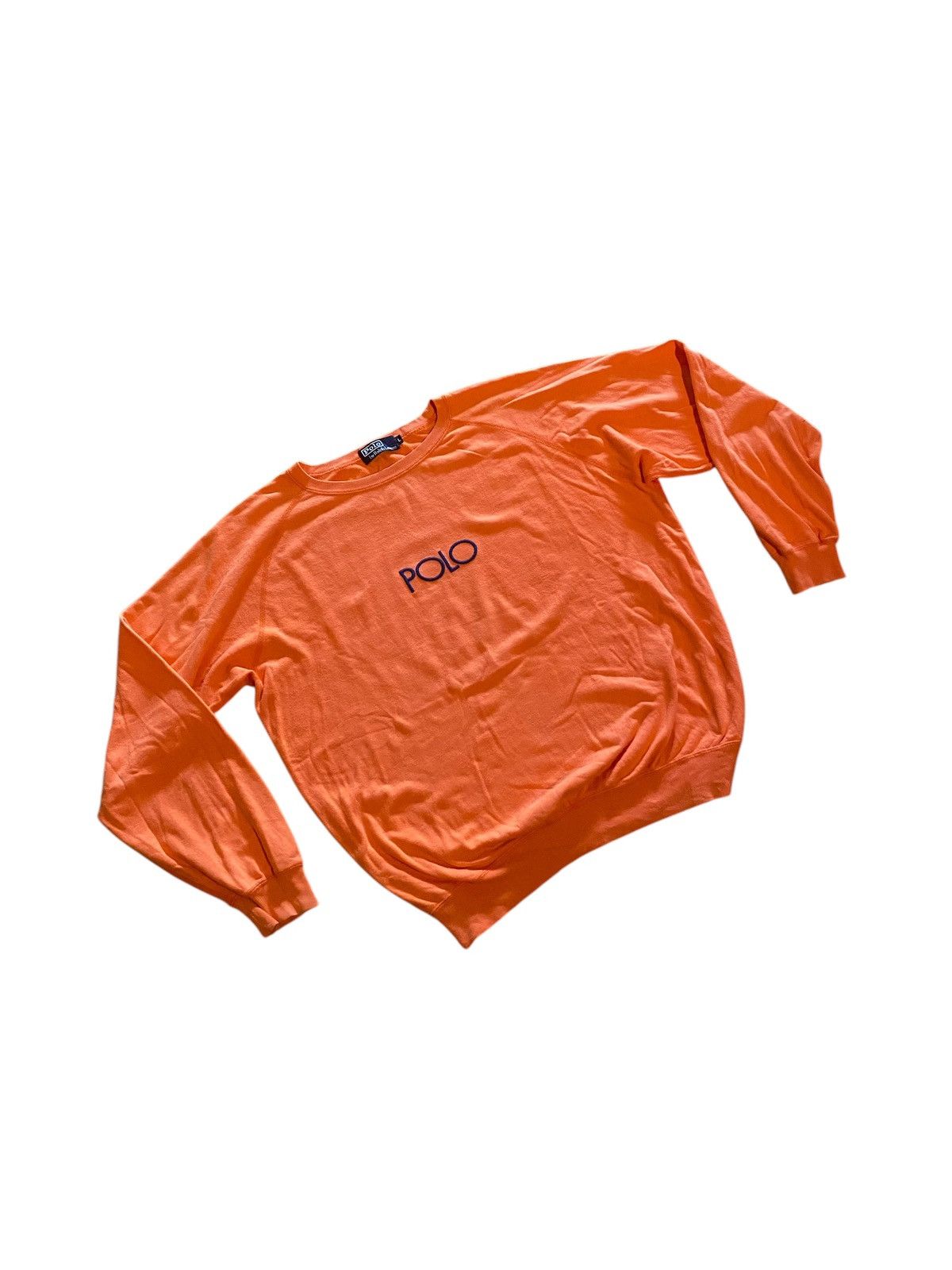 Lo Life Polo Hi-Tech Spellout Sweatshirt Crewneck 1992 RL2000 Orange Size US M / EU 48-50 / 2 - 2 Thumbnail