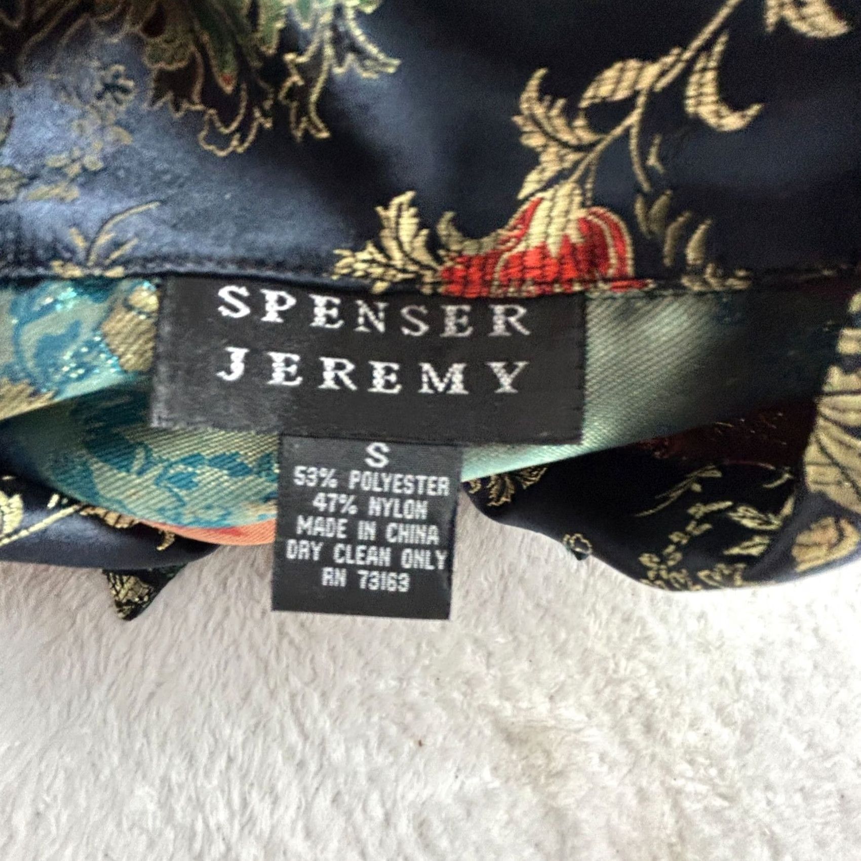 Vintage Spenser Jeremy Womens Black Floral Cropped Jacket Small Pockets Lightweight Size S / US 4 / IT 40 - 3 Thumbnail