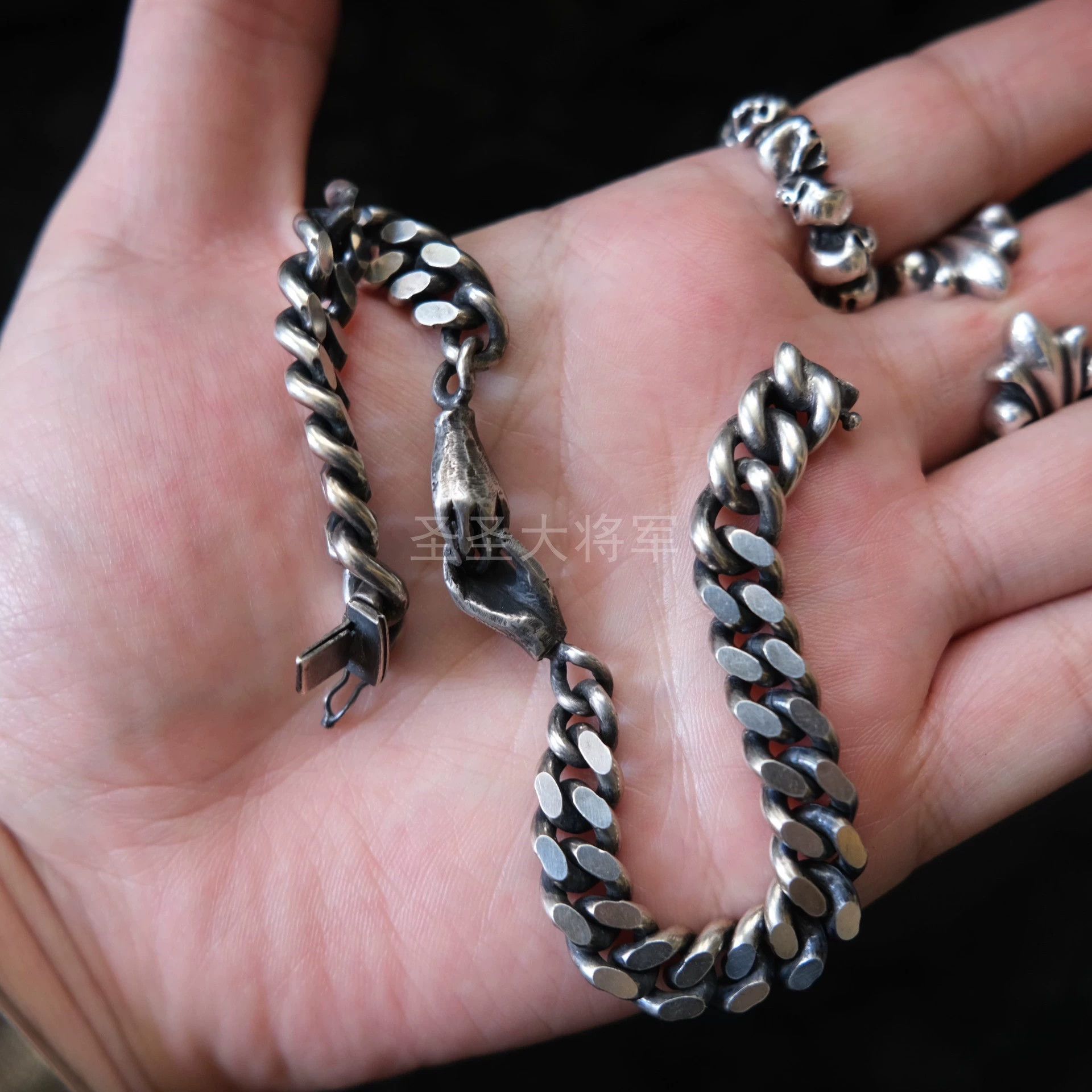 Other Julia Zimmermann Hand in Hand Heavy Sterling Silver Bracelet XS+S+M new Size ONE SIZE - 5 Thumbnail
