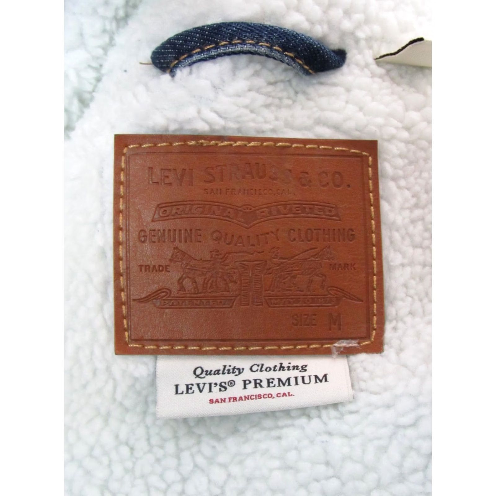 Levi's VINTAGE Levi’s Trucker Denim Jacket Medium Sherpa Lined Blue 90s Big E Mens Regular Jacket Size US 31 - 7 Thumbnail