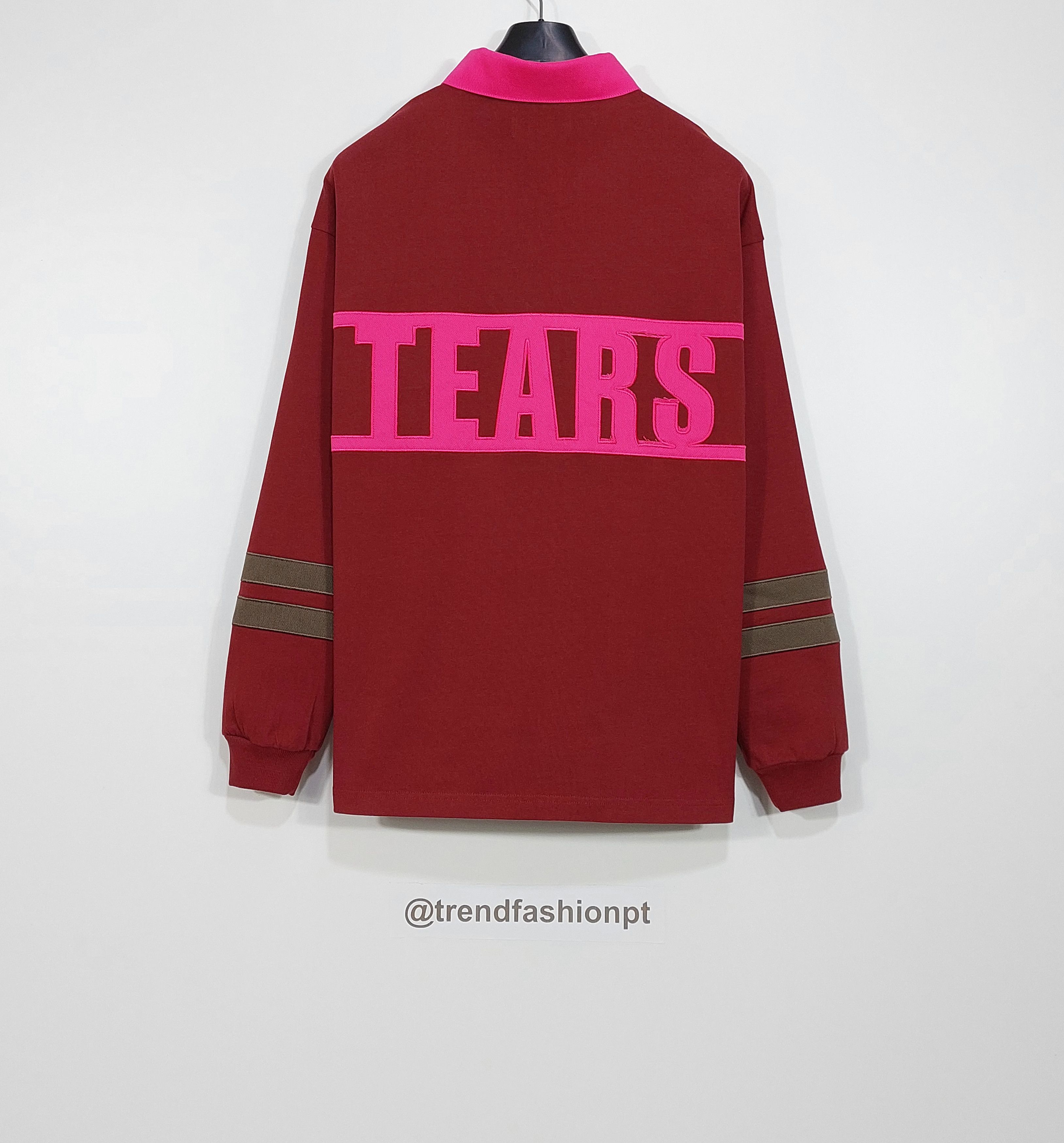 DENIM TEARS down by the tears LS rugby polo shirt - red/pink L Size US L / EU 52-54 / 3 - 7 Thumbnail