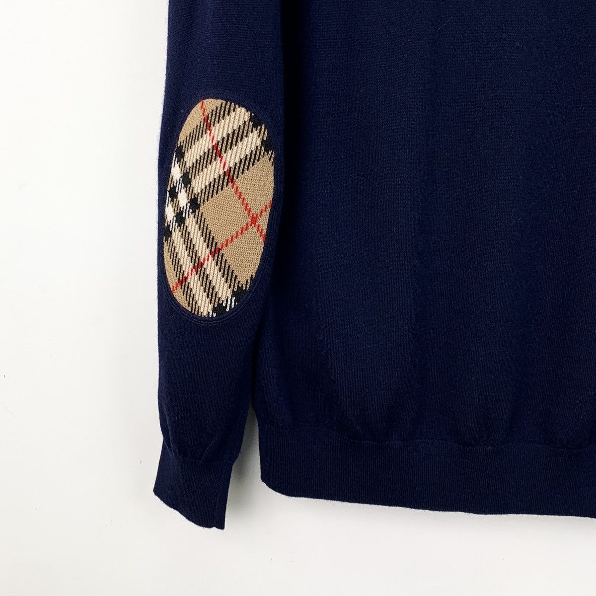 Burberry Burberry Plaid Spliced Wool Long Sleeve Knit Sweater K26WX Size US L / EU 52-54 / 3 - 5 Thumbnail