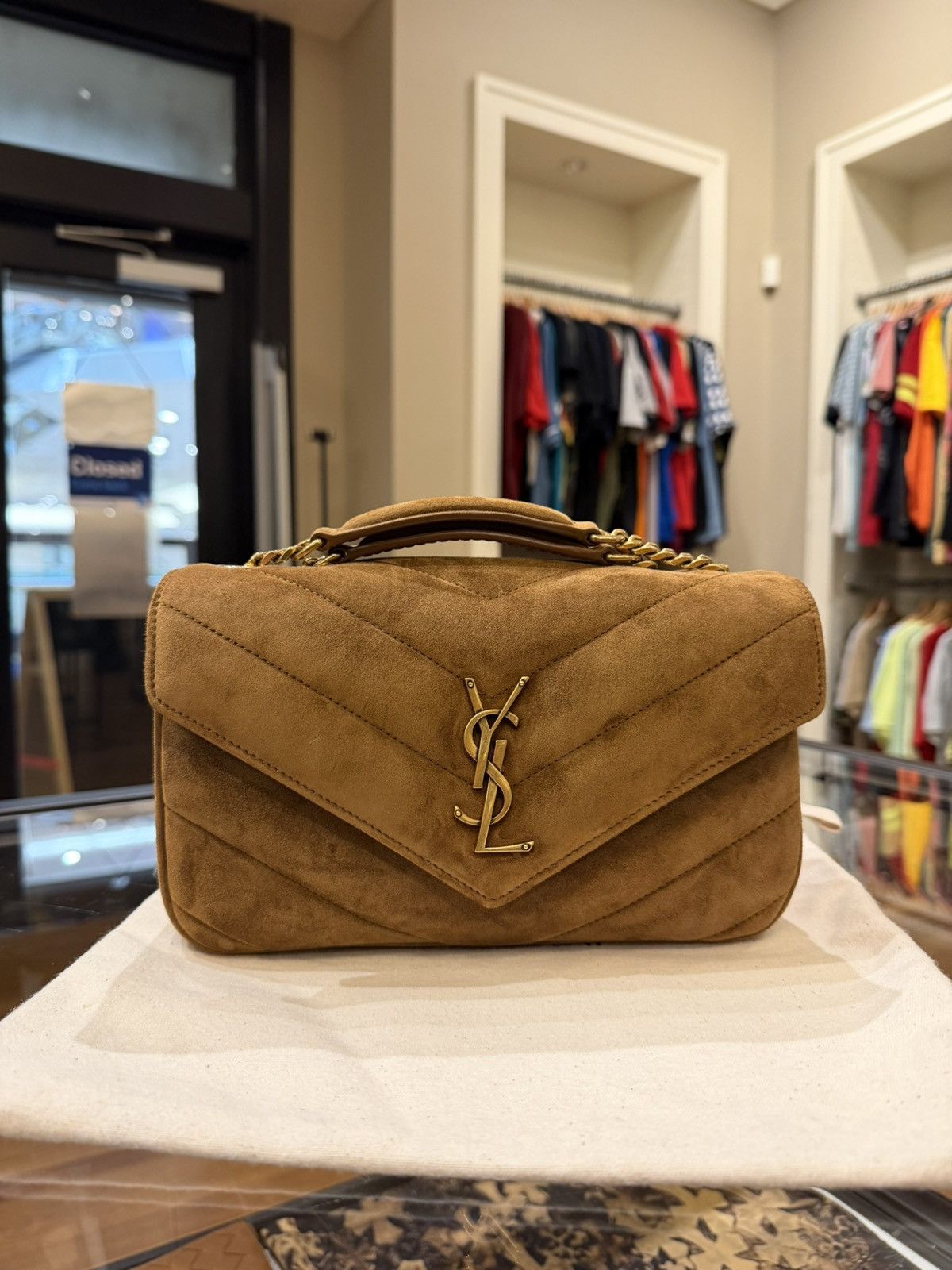 Yves Saint Laurent Saint Laurent Matelassé Suede Small LouLou Bag Size ONE SIZE - 1 Thumbnail