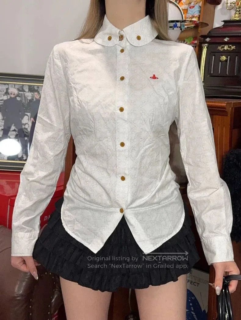 Vivienne Westwood Vivienne Westwood Embroidered Button Shirt. Size US XS / EU 42 / 0 - 8 Thumbnail