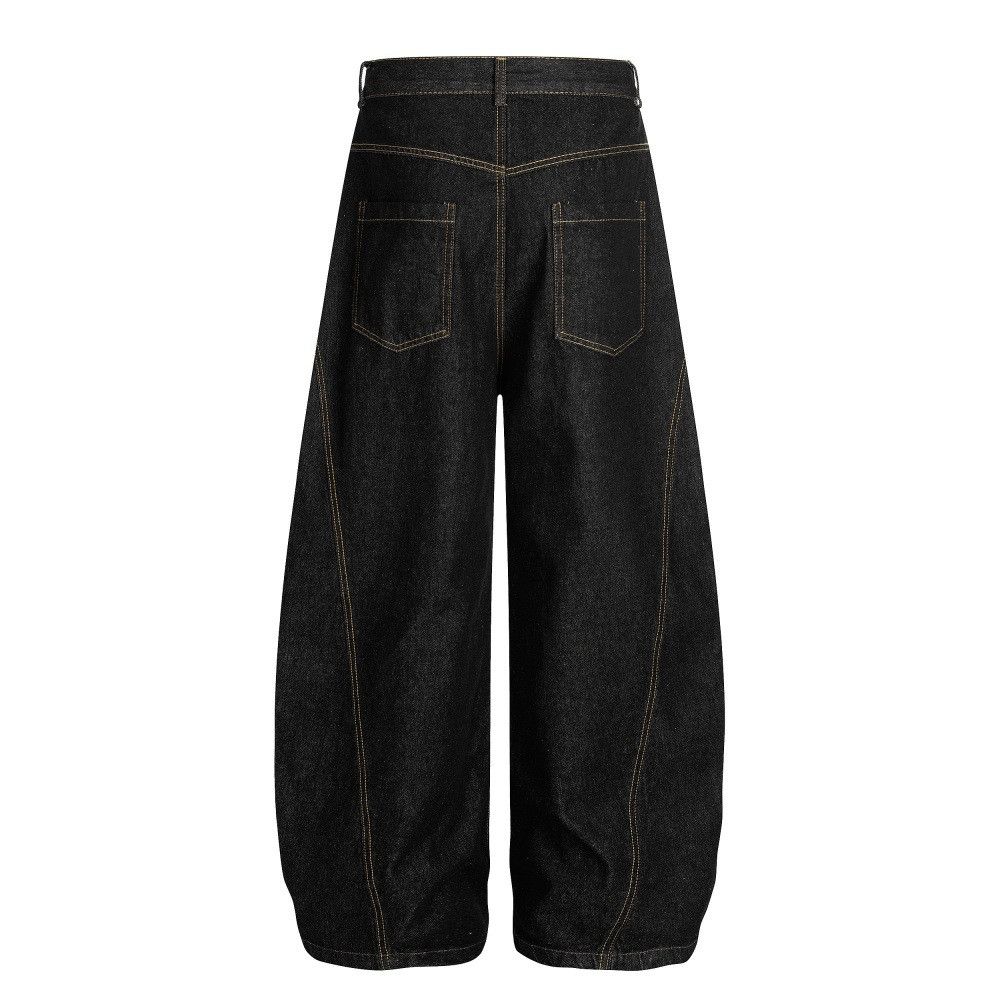 Jean Men's distressed washed cartoon embroidered scimitar jeans Size US 32 / EU 48 - 2 Thumbnail