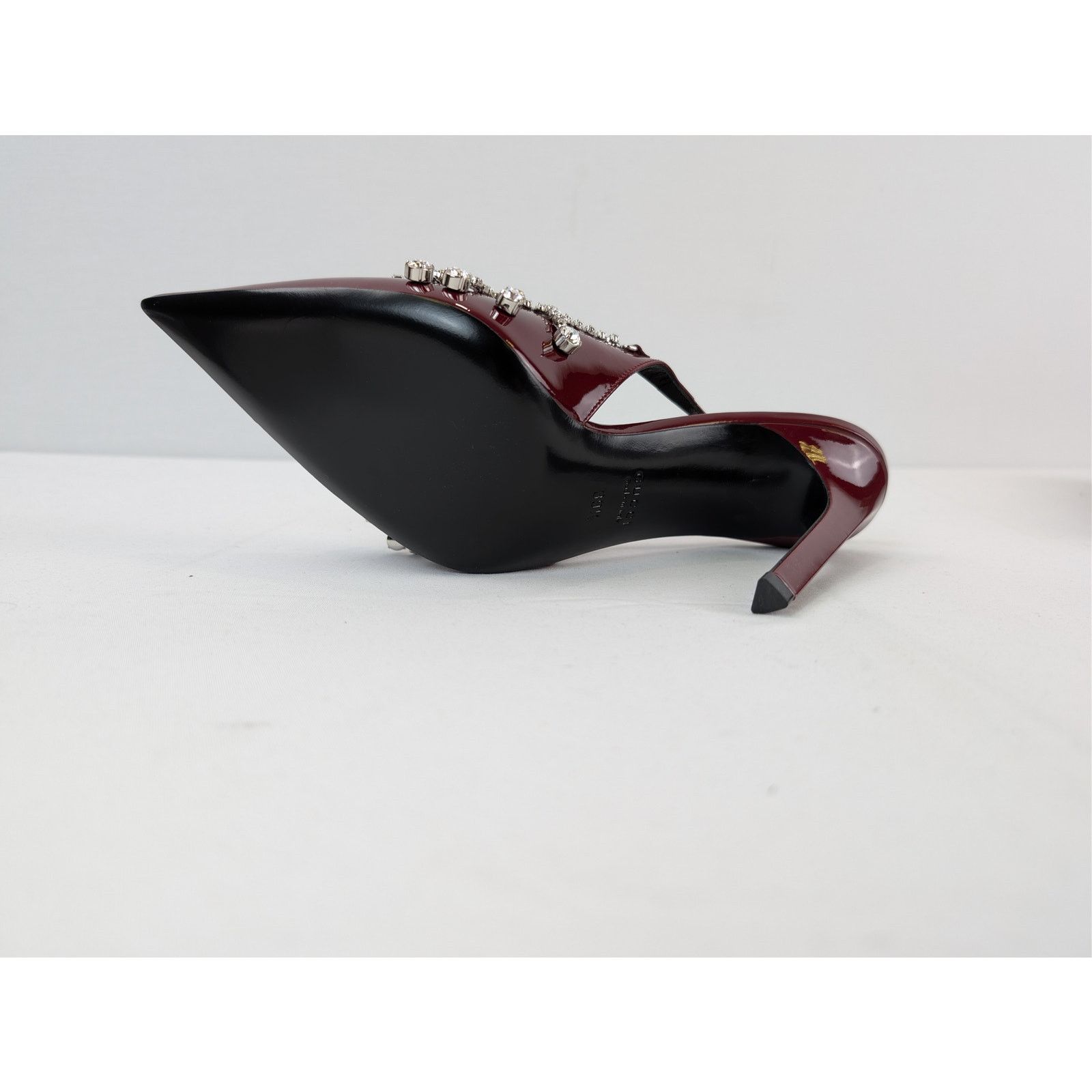 Gucci o1rshd1 Vernice crystal patent leather slingback pump Sandal Size US 9.5 / EU 42-43 - 13 Thumbnail