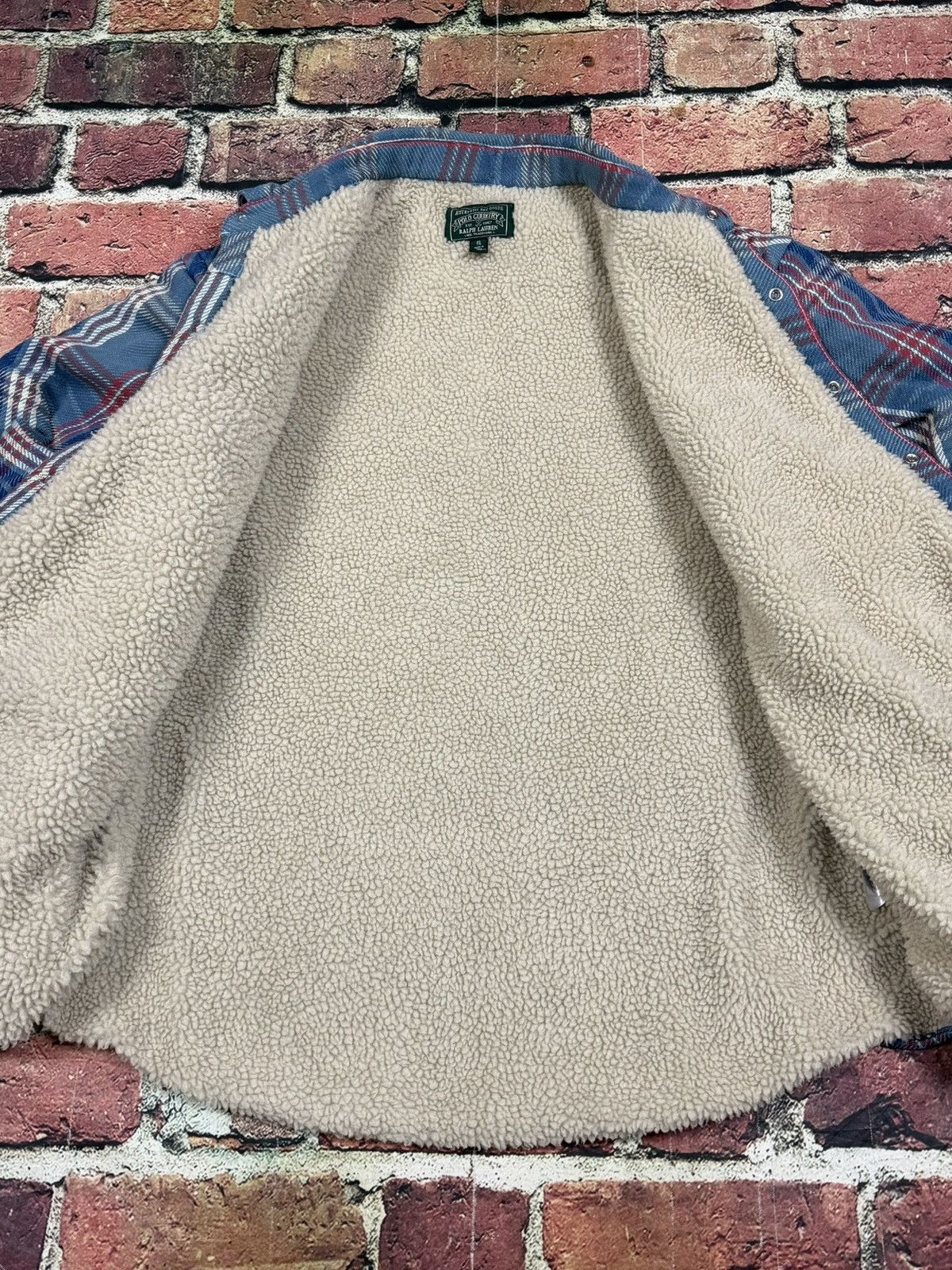 Polo Ralph Lauren Vintage Polo Country Ralph Lauren Flannel Jacket Sherpa Line Size US XL / EU 56 / 4 - 3 Thumbnail