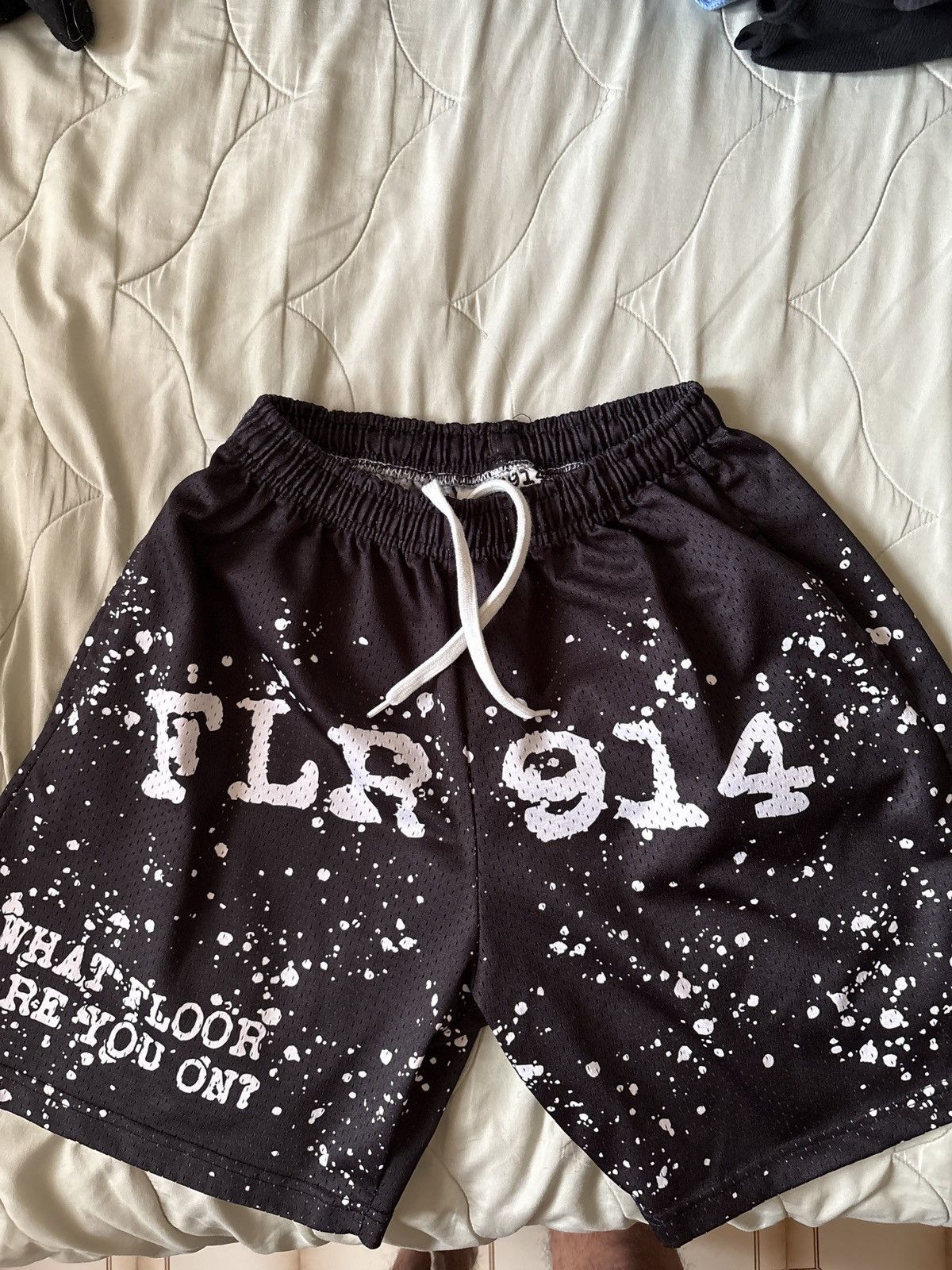 Floor 914 Black Mesh Shorts