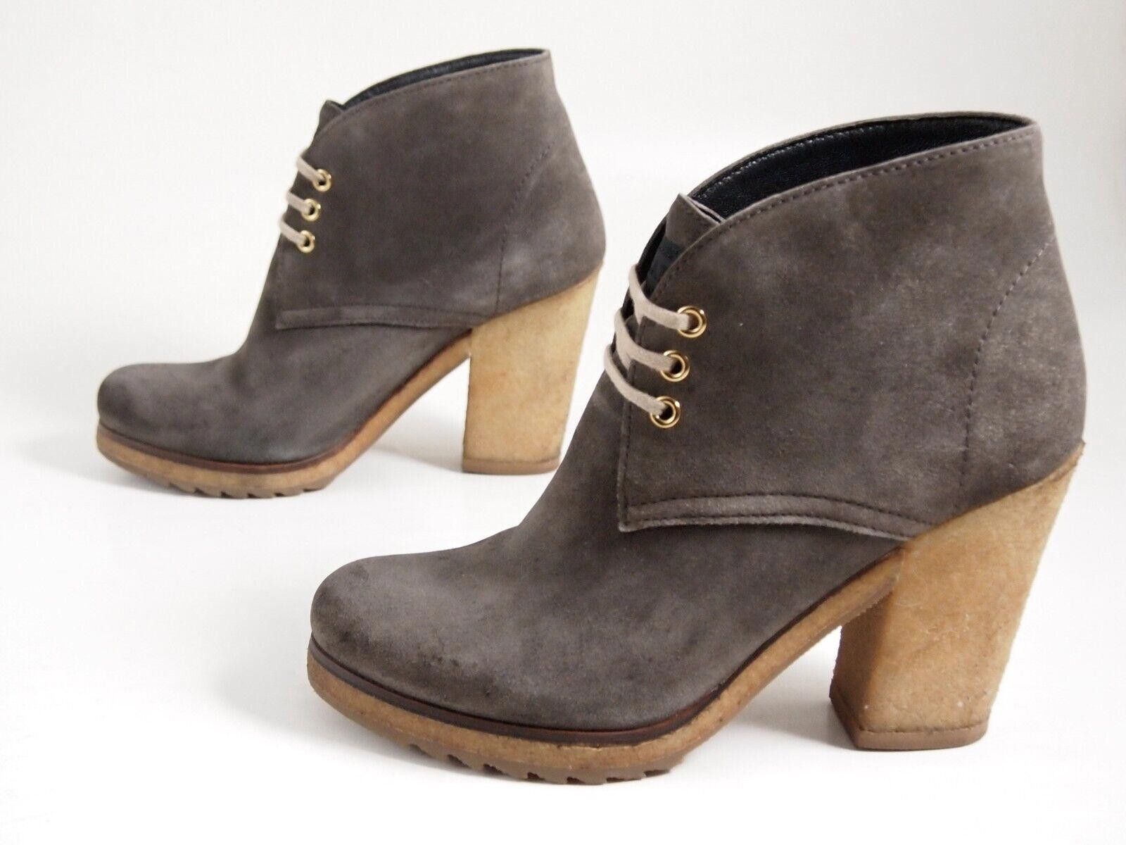Prada Prada High Heel Ankle Boots Gray Suede US 37.5 EU 7.5 $720 Size US 7.5 / IT 37.5 - 2 Thumbnail