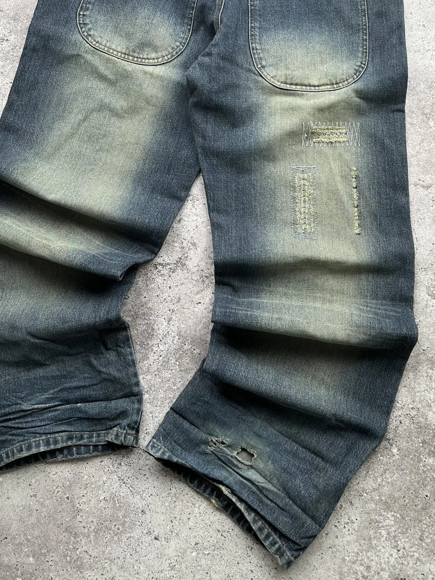 Japanese Brand Vintage Wide Faded Overalls C416(V609) Size US 32 / EU 48 - 13 Thumbnail
