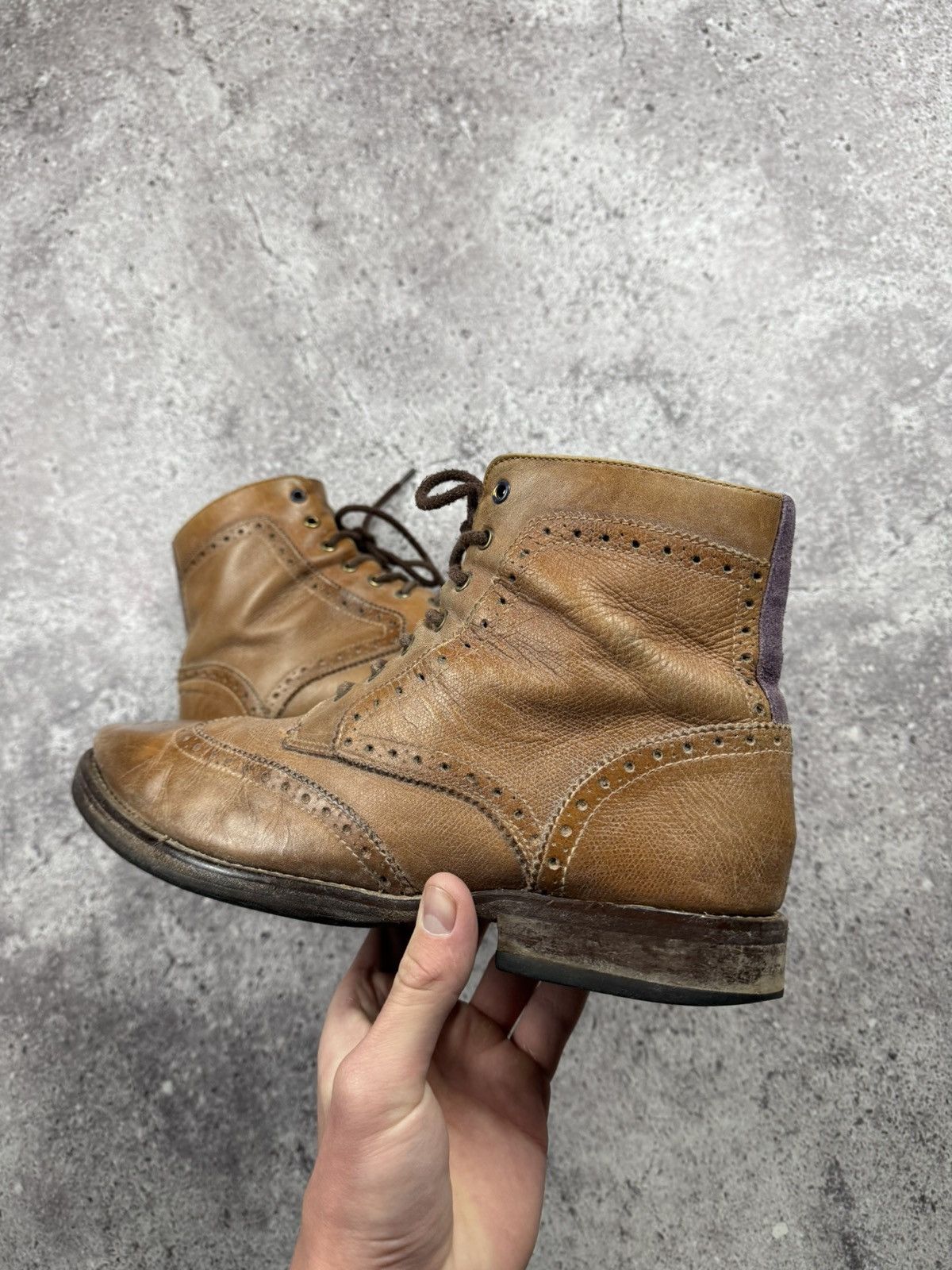 Cowboy Equipment WESTERN BIKER COWBOY LEATHER VINTAGE BROWN BOOTS Size US 10 / EU 43 - 11 Thumbnail