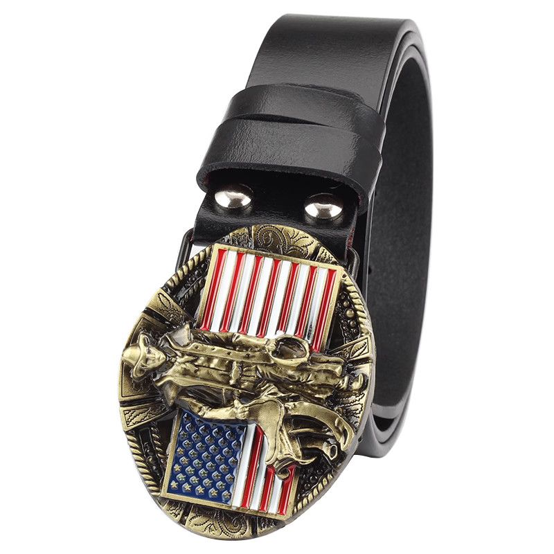 Designer Crazy Vintage Belt Riveted Belts Menswear Accessories Size ONE SIZE - 1 Thumbnail