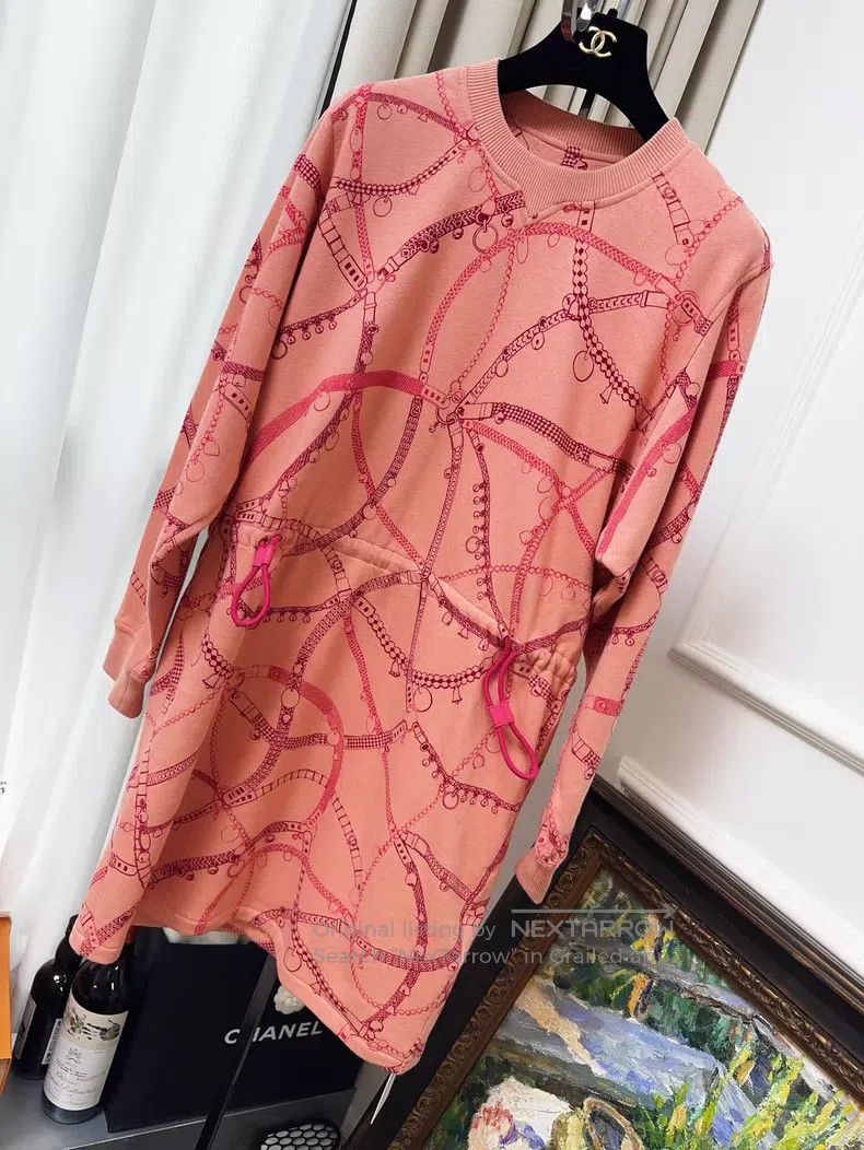Hermes Hermes Pink Lock Chain Printed Hoodie Dress Size XS / US 0-2 / IT 36-38 - 1 Thumbnail