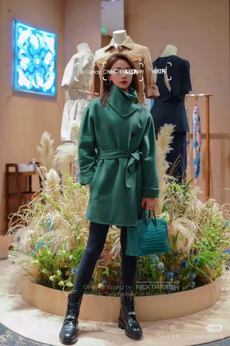 Hermes Hermes Green 100% Cashmere Coat Size XS / US 0-2 / IT 36-38 - 7 Thumbnail