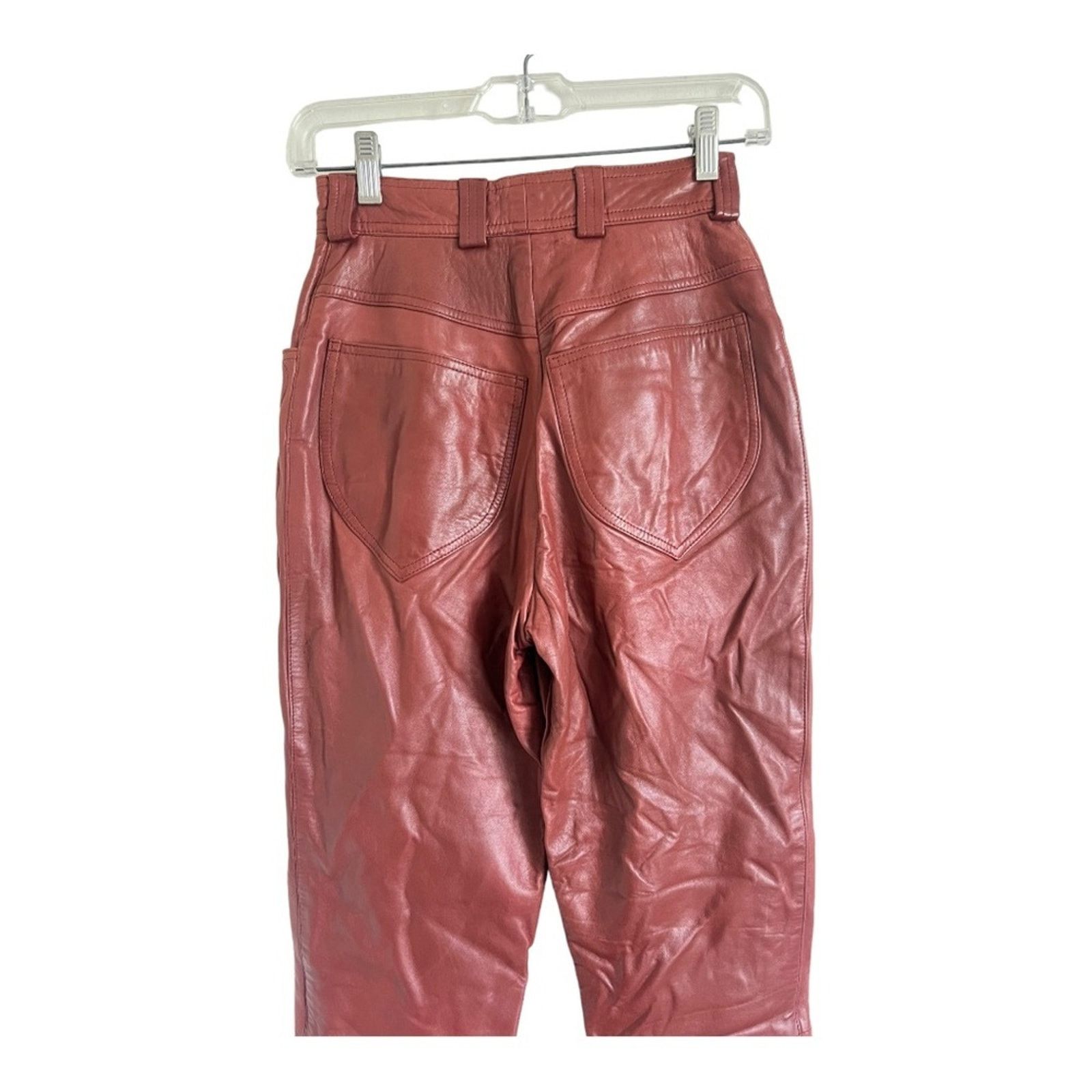 Escada 90s Escada 90s Brown Leather High Waisted Pant Size 34(US S) Size 25" / US 0 / IT 36 - 15 Thumbnail