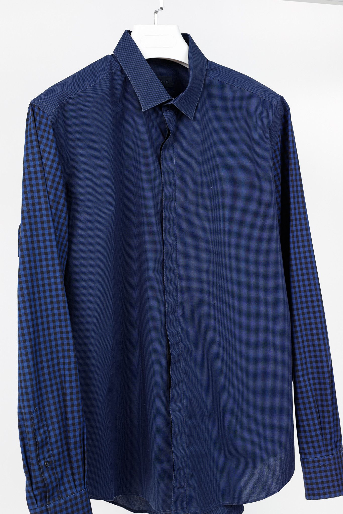 Lanvin Lanvin Blue Check Cotton Poplin Button-Up Shirt Size US XXL / EU 58 / 5 - 3 Thumbnail