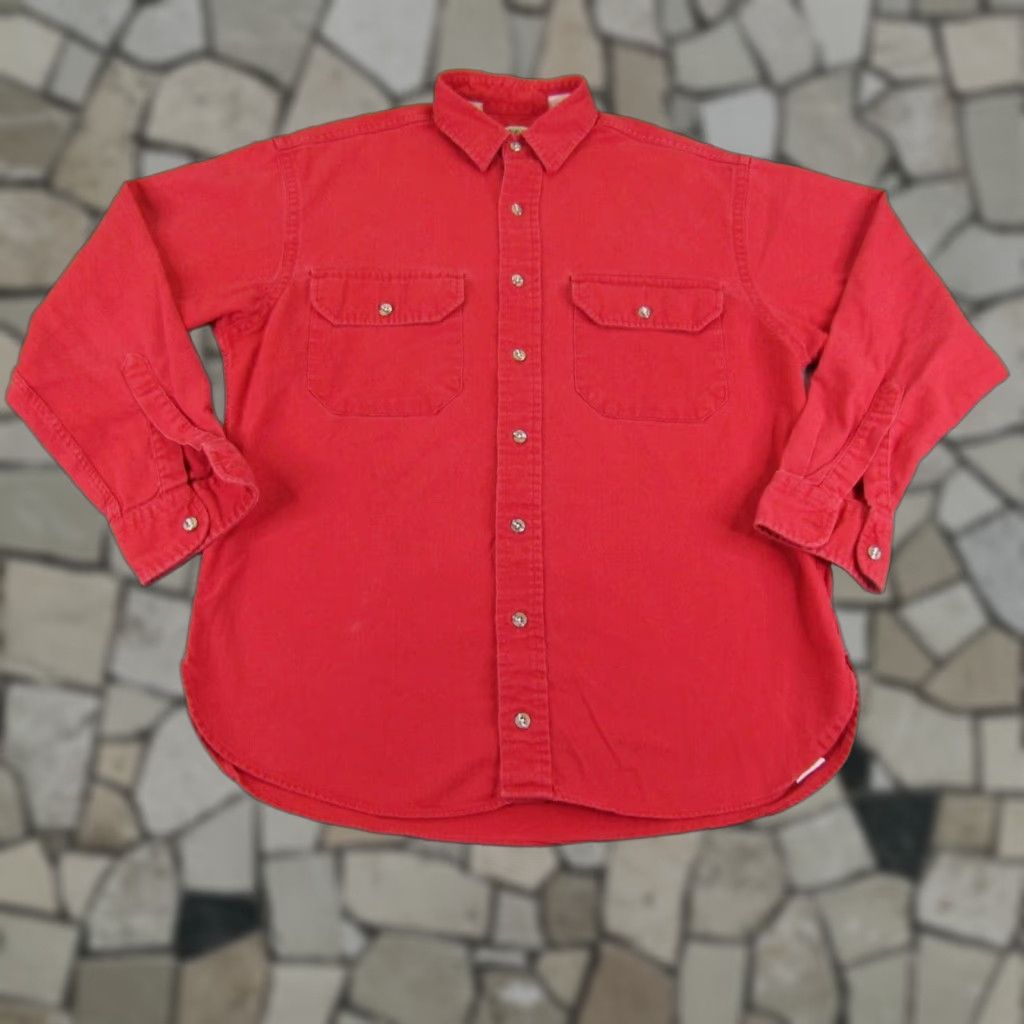 Vintage VINTAGE REI Shirt Mens Large Red Button Up Hiking Outdoor 80s Collared Long Sleeve Button-Up, Casual Workwear, Cotton, 80s Theme, Pockets, Regular Fit Size US L / EU 52-54 / 3 - 1 Thumbnail