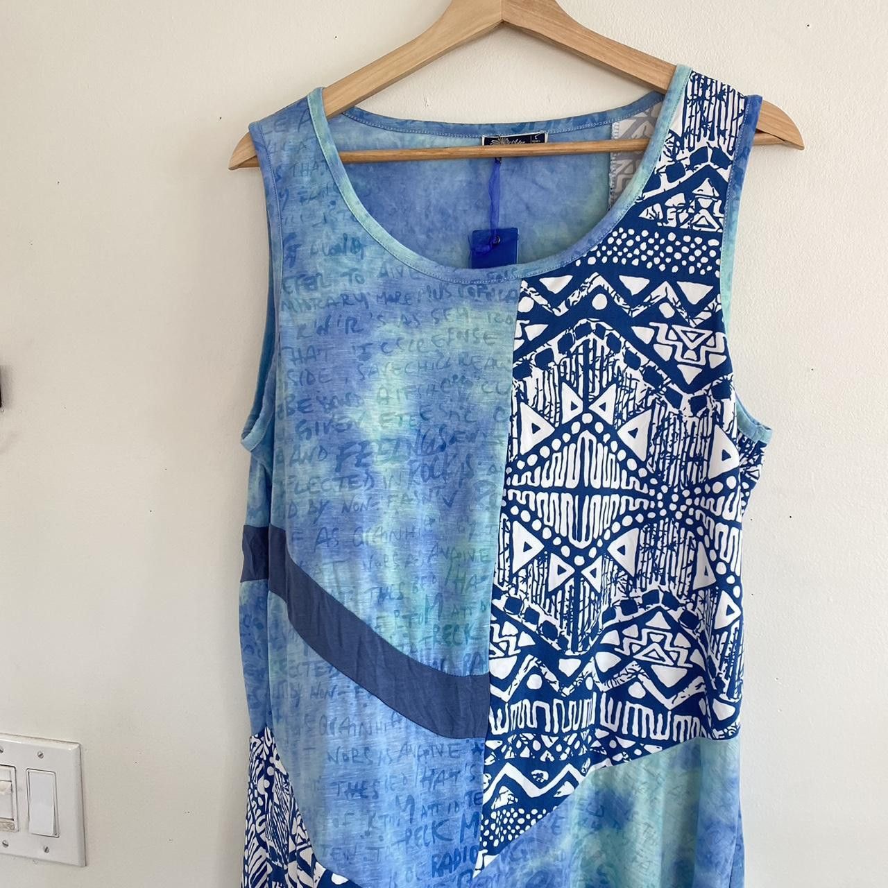 Vintage ASTER BLUE HAWAIIAN DROP WAIST CASUAL TROPICAL DRESS LARGE Size L / US 10 / IT 46 - 5 Thumbnail