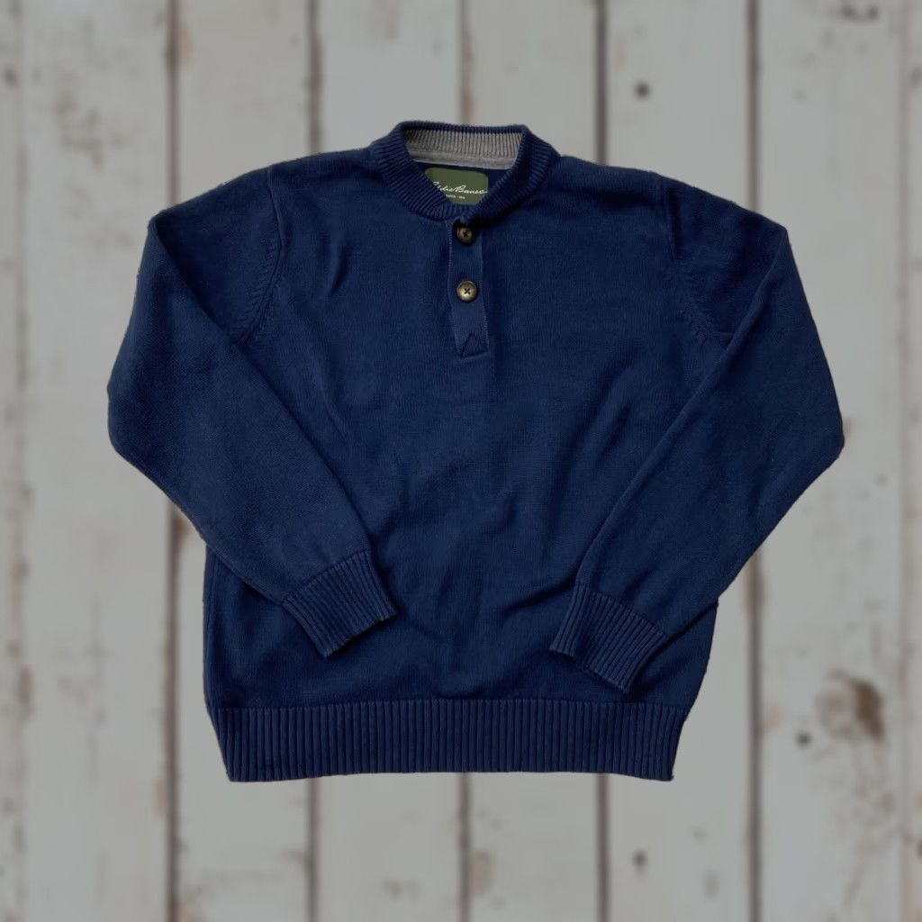 Eddie Bauer VINTAGE Eddie Bauer Sweater Men’s Large Blue Fisherman Henley Cotton Knit Size US L / EU 52-54 / 3 - 1 Thumbnail