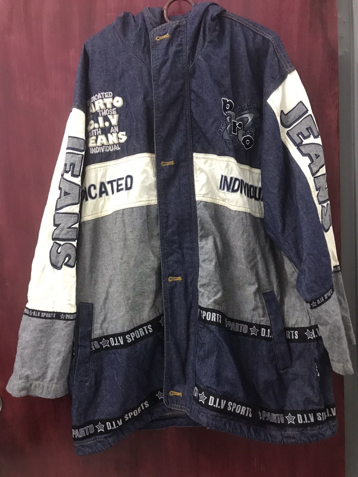 American Rag VINTAGE PARTO DENIM JACKET HOODIE Size US XXL / EU 58 / 5 - 1 Thumbnail