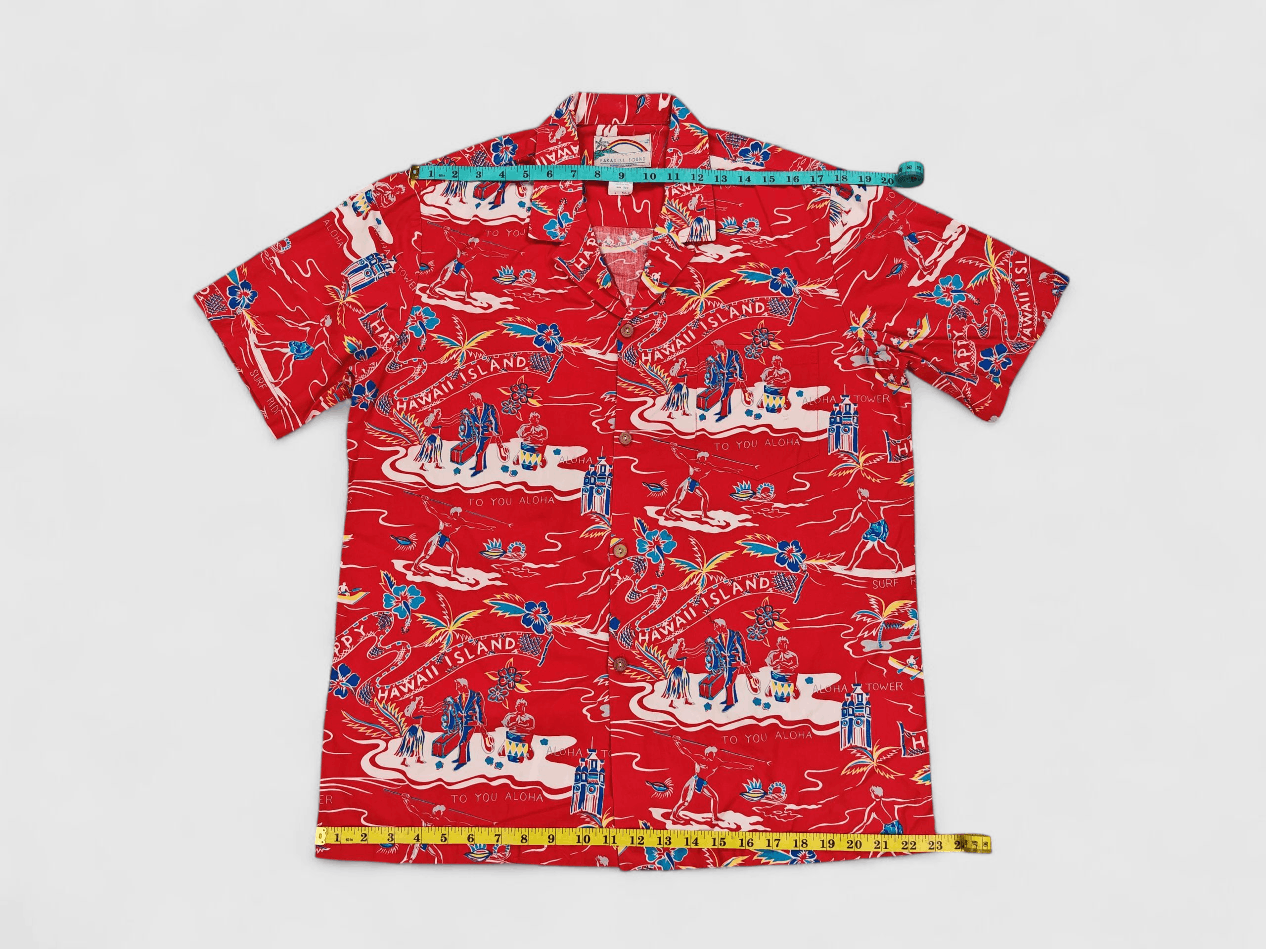 Vintage Vintage 1980s Paradise Found Hawaiian Shirt Size US L / EU 52-54 / 3 - 4 Thumbnail
