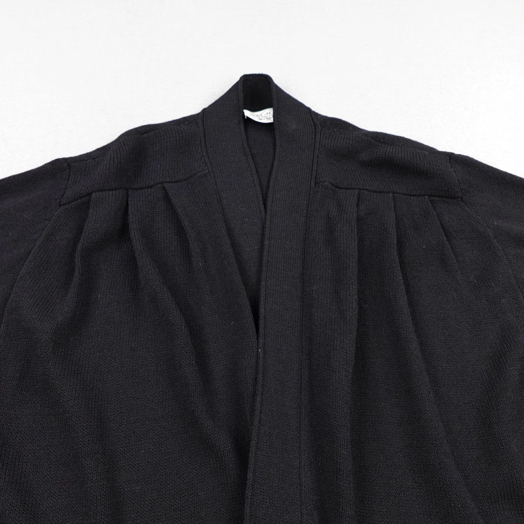 St. John VINTAGE St John Cardigan Sweater Womens Large Black Open Front Balloon Sleeve Knit Size L / US 10 / IT 46 - 2 Thumbnail