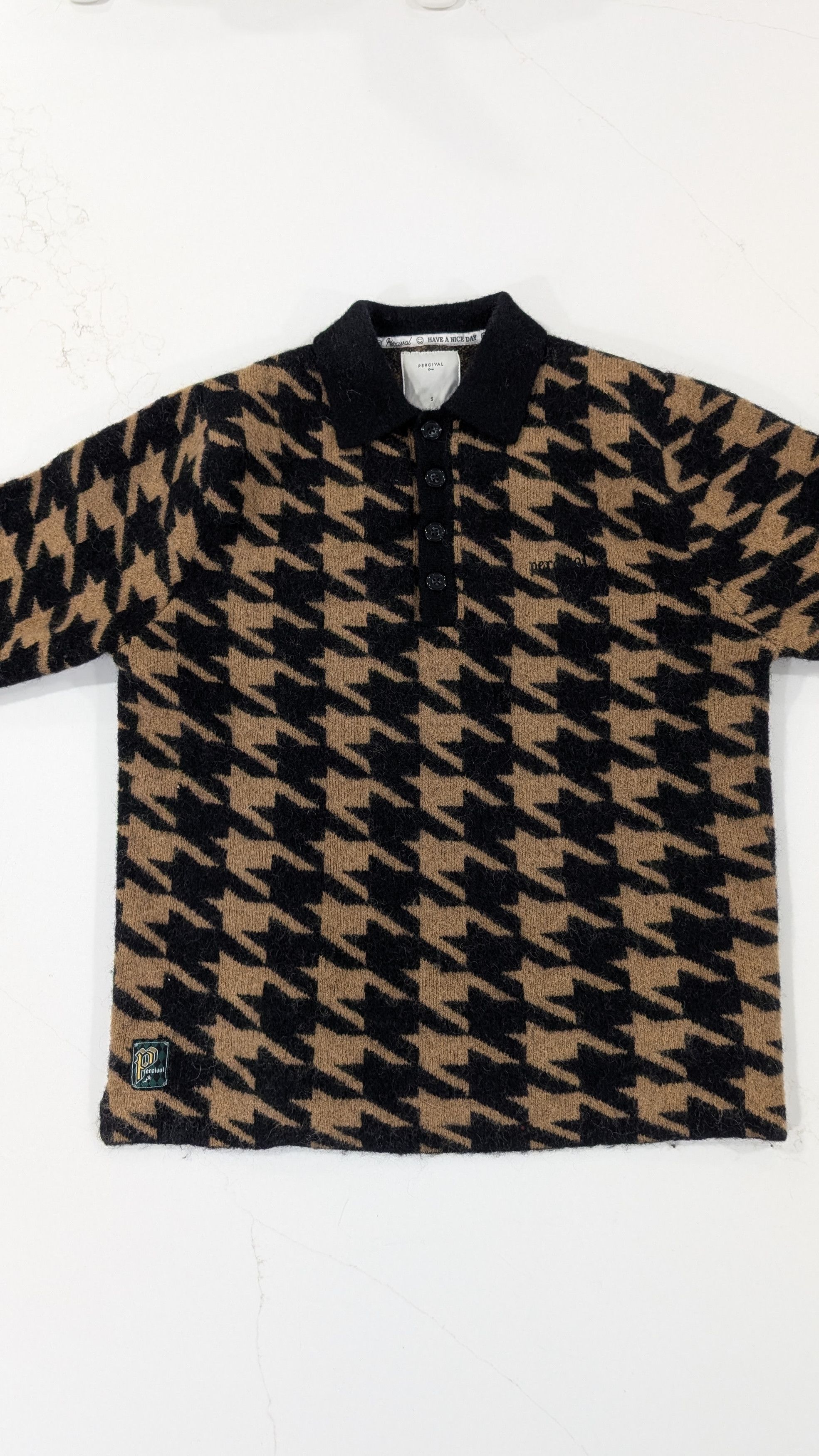 Percival Percival Houndstooth Knit Rugby Mohair Size Small Size US S / EU 44-46 / 1 - 4 Thumbnail