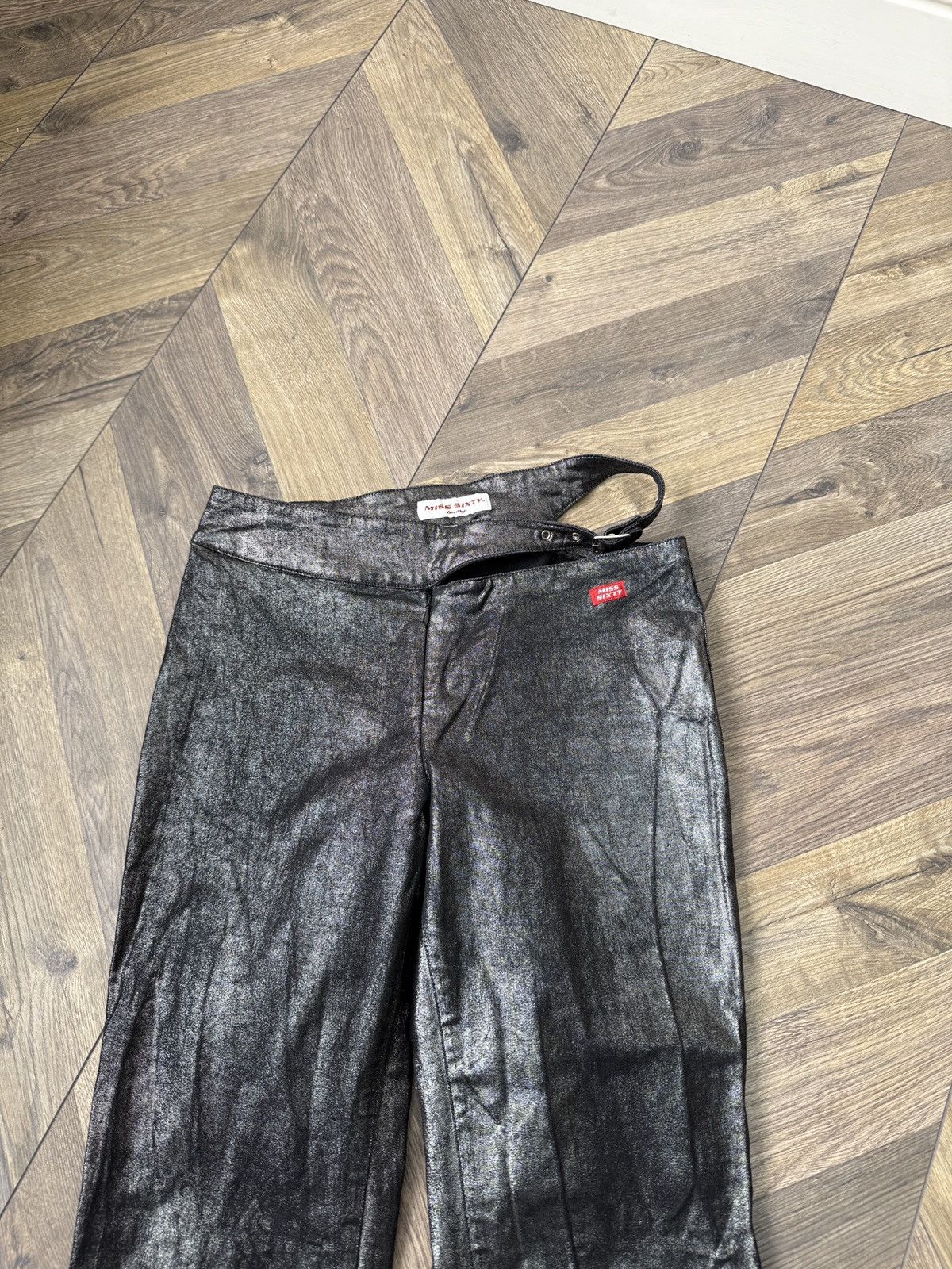 Miss Sixty Vintage Miss Sixty Metallic Coated Pants Flare Bootcut Y2K Size 29" - 4 Thumbnail