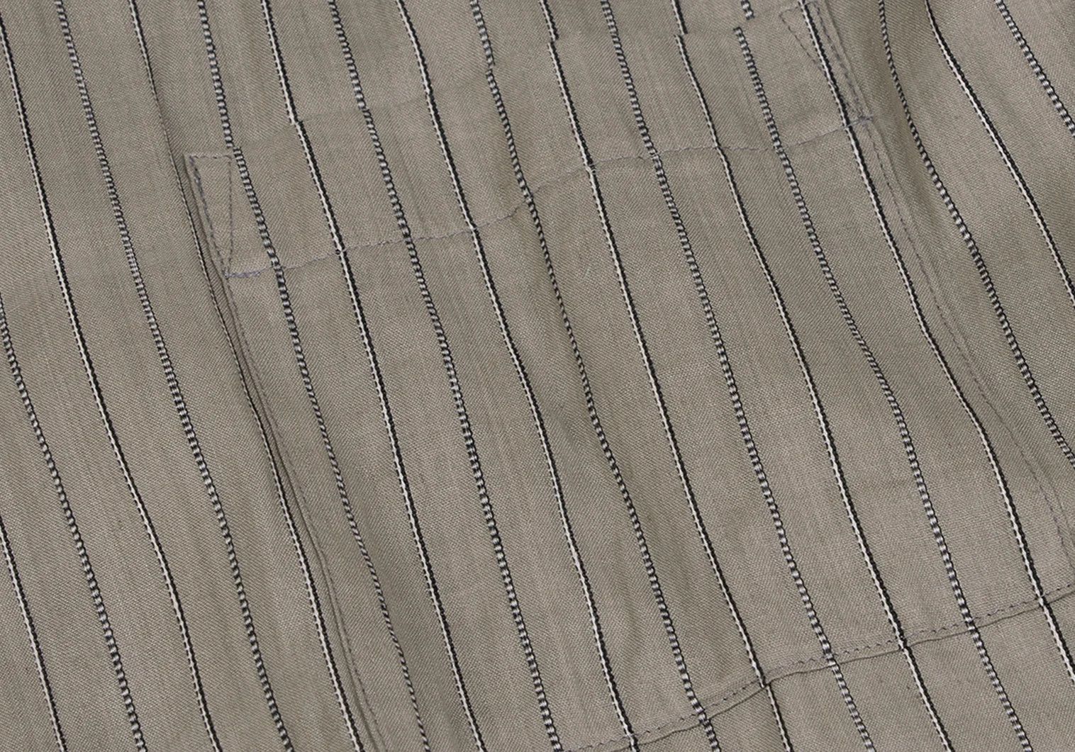 Jean Paul Gaultier Silk-Cotton Stripe Woven Shirt in Khaki Size 3 Size US L / EU 52-54 / 3 - 7 Thumbnail
