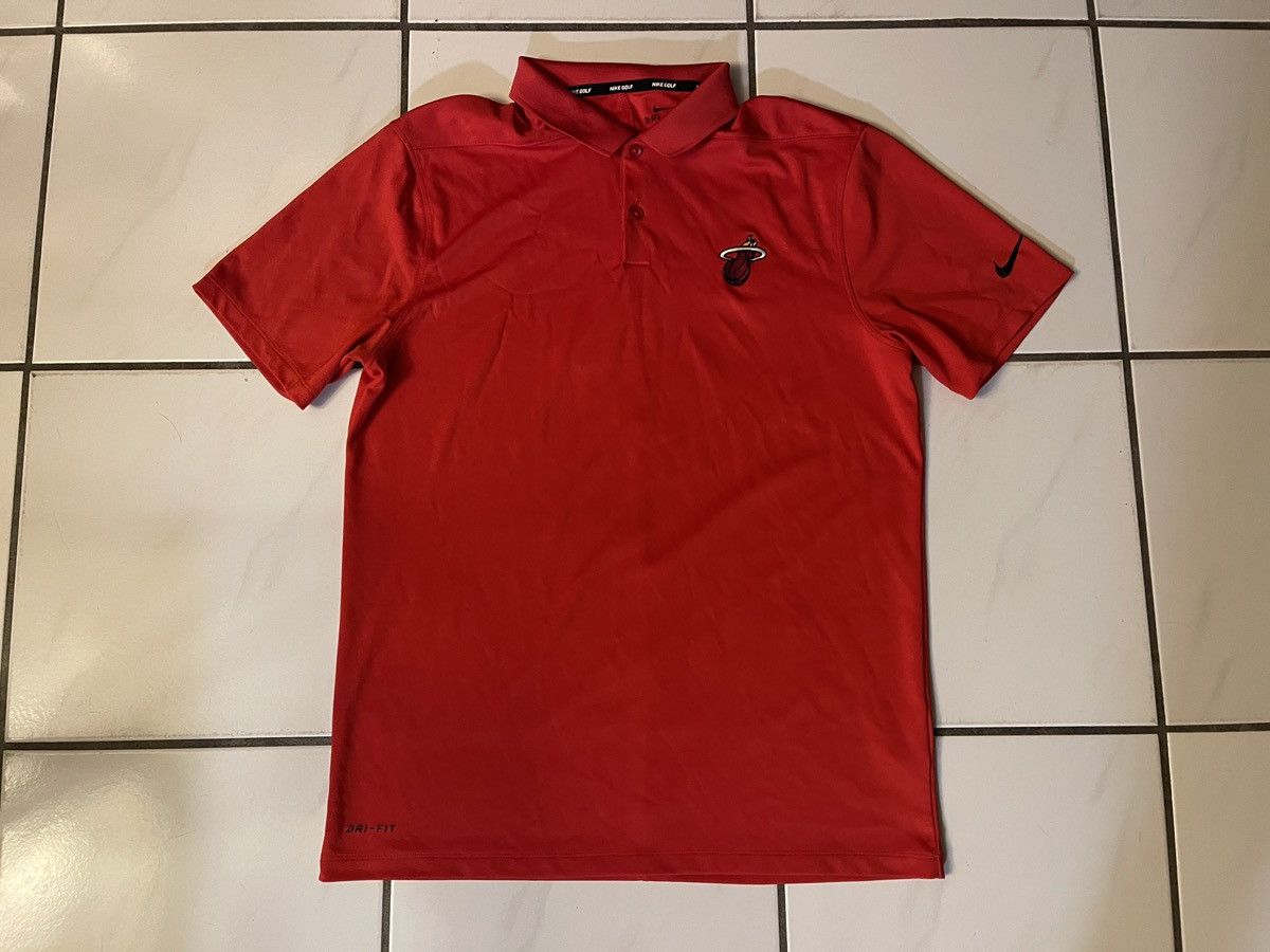 Nike Nike Golf Polo Men Medium Red Dri-Fit Miami Heat Logo Size US M / EU 48-50 / 2 - 1 Thumbnail
