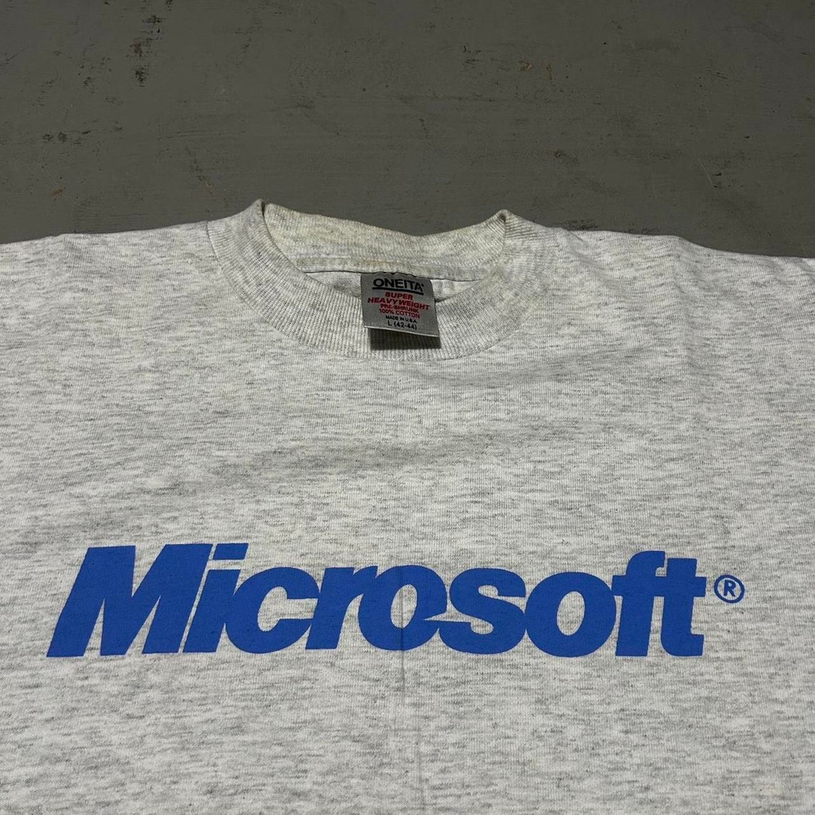 Microsoft **Grey Oneita Vintage 90s Windows Microsoft Software Graphic Size US L / EU 52-54 / 3 - 2 Thumbnail